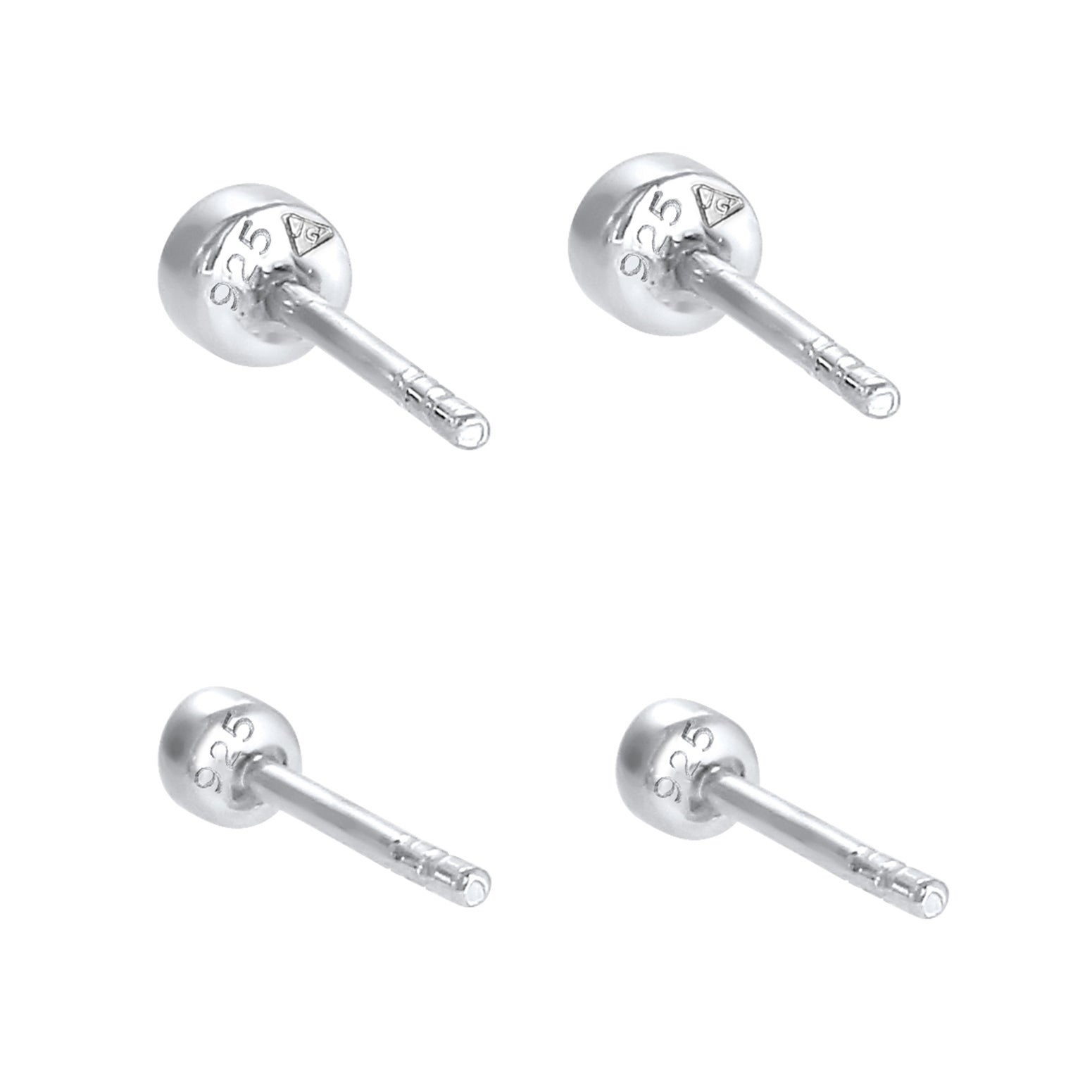 Silver Perhiasan Wanita Perak Asli - Silver Anting Set Classic Crystal
