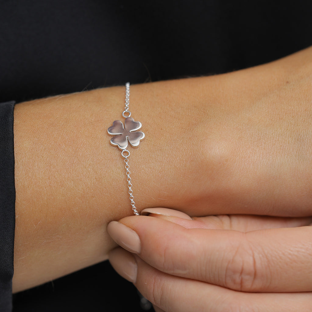 Silver Gelang Perhiasan Perak 925 Wanita Clover