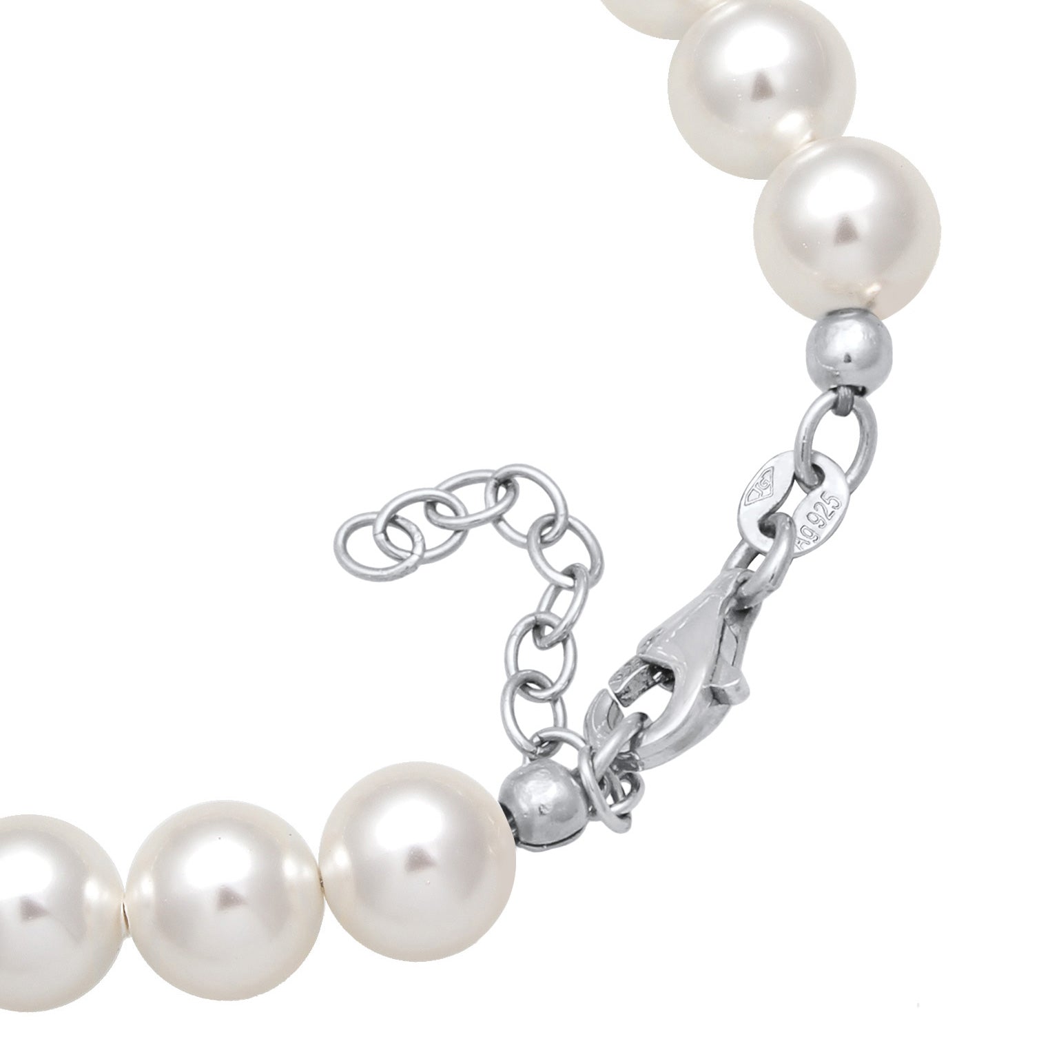 Silver Perhiasan Wanita Perak Asli - Silver Gelang Crystal Mutiara Sintetis