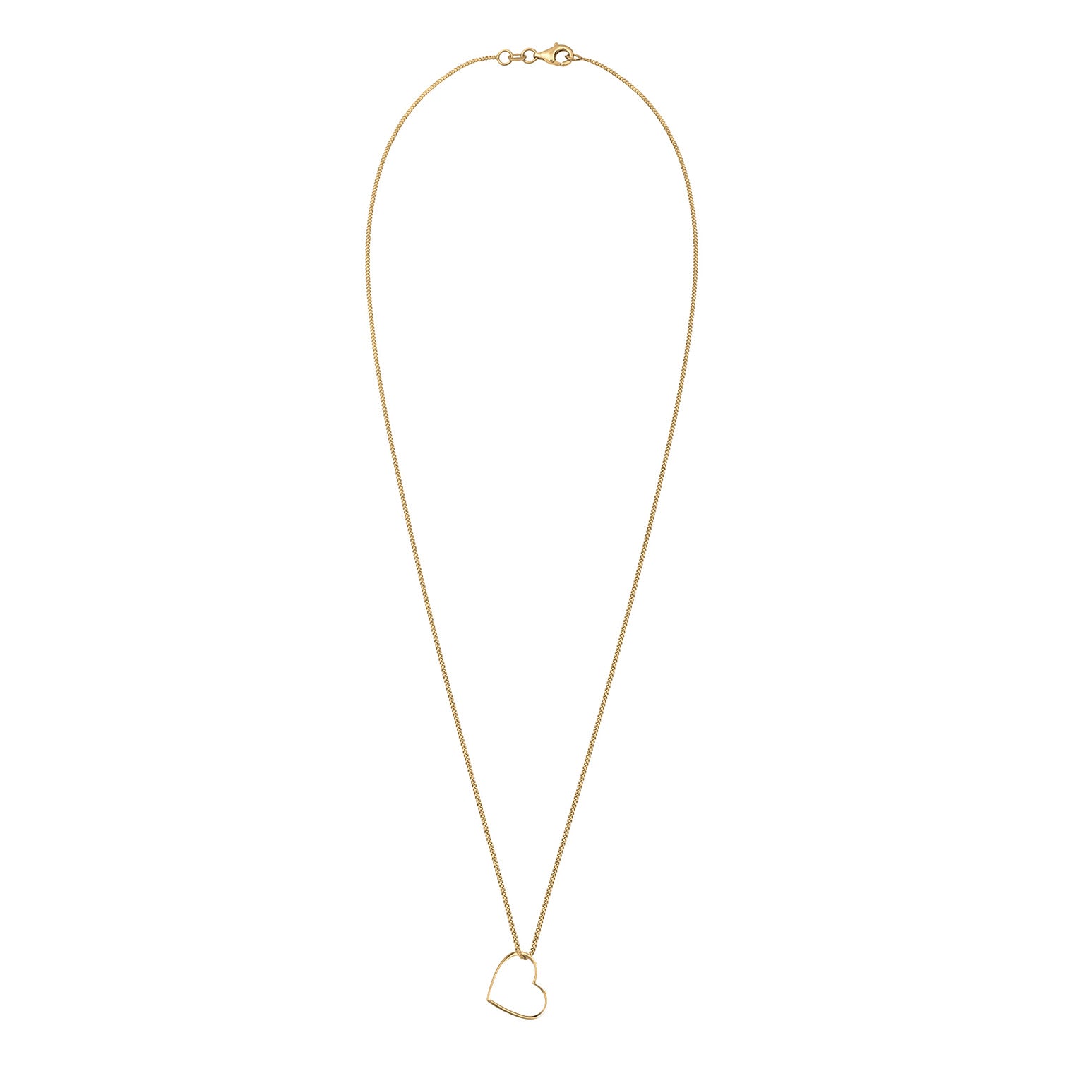 Gold Perhiasan Wanita Perak Asli - Silver Kalung Basic Heart Gold Plated