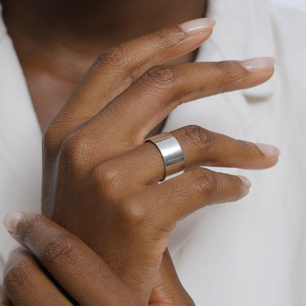 Silver Cincin Perhiasan Perak 925 Wanita Basic Stacking
