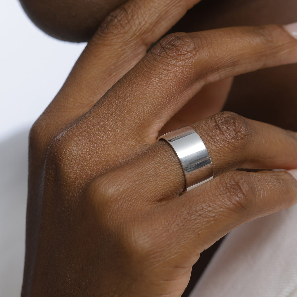 Silver Cincin Perhiasan Perak 925 Wanita Basic Stacking
