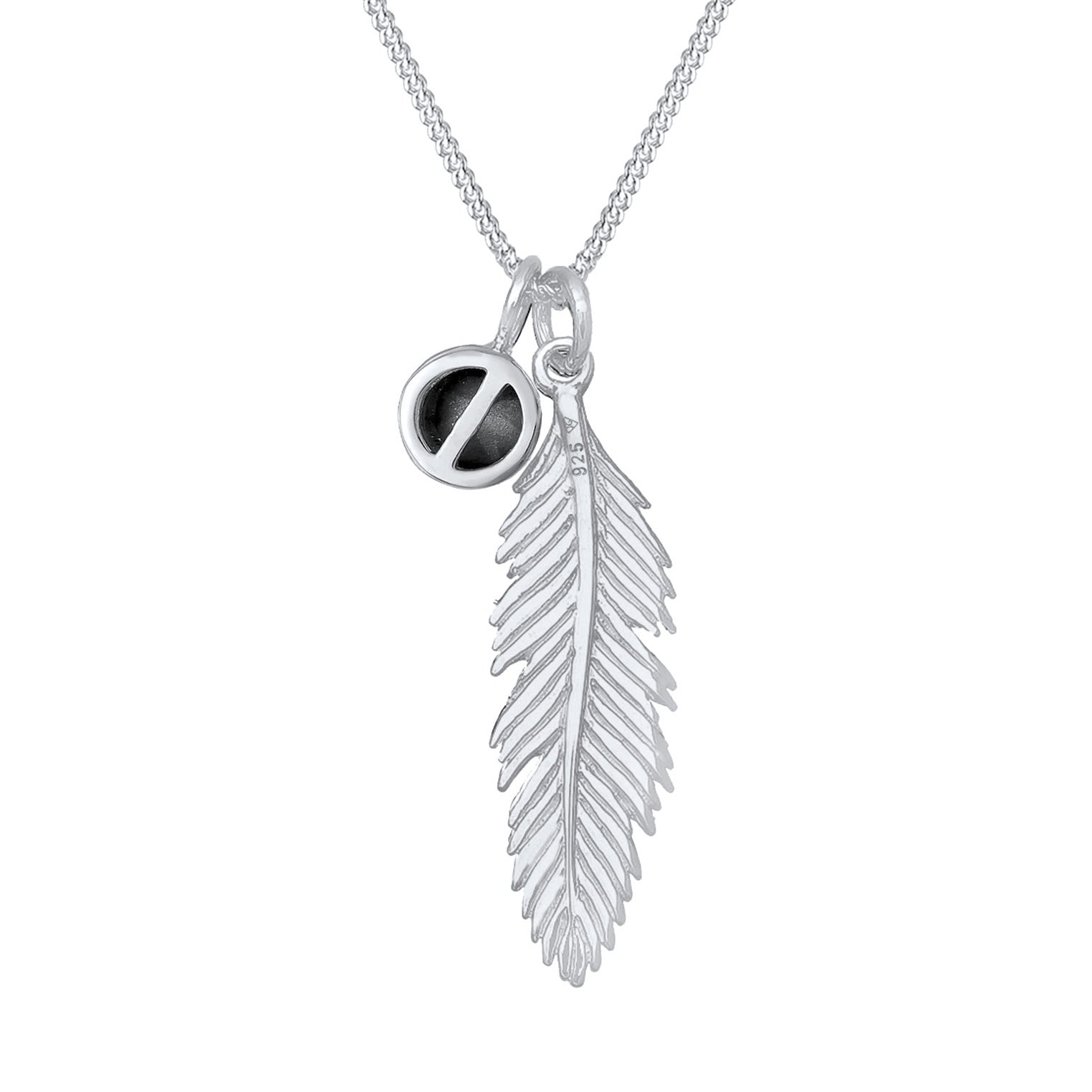 Silver Perhiasan Wanita Perak Asli - Silver Kalung   Feather Boho Crystal