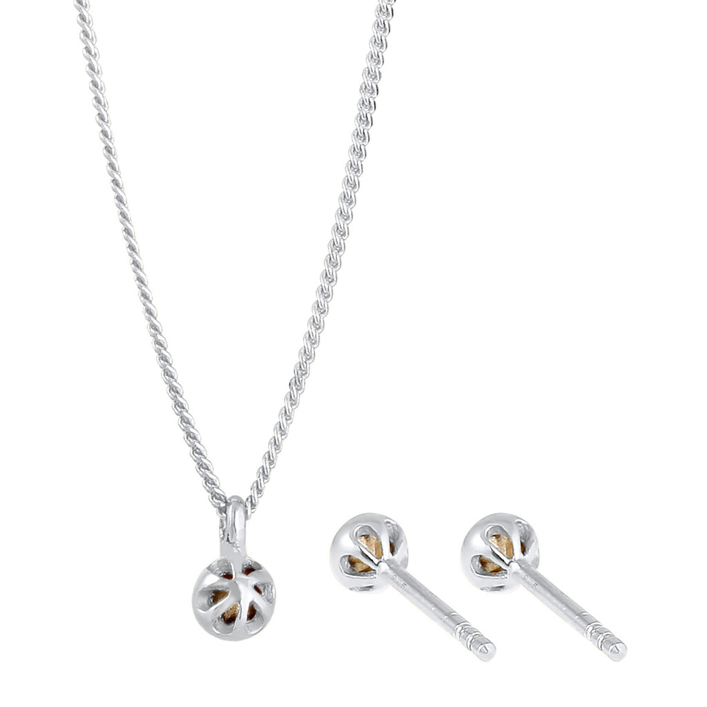 White Perhiasan Wanita Perak Asli - Silver Perhiasan Set Elegant Crystal
