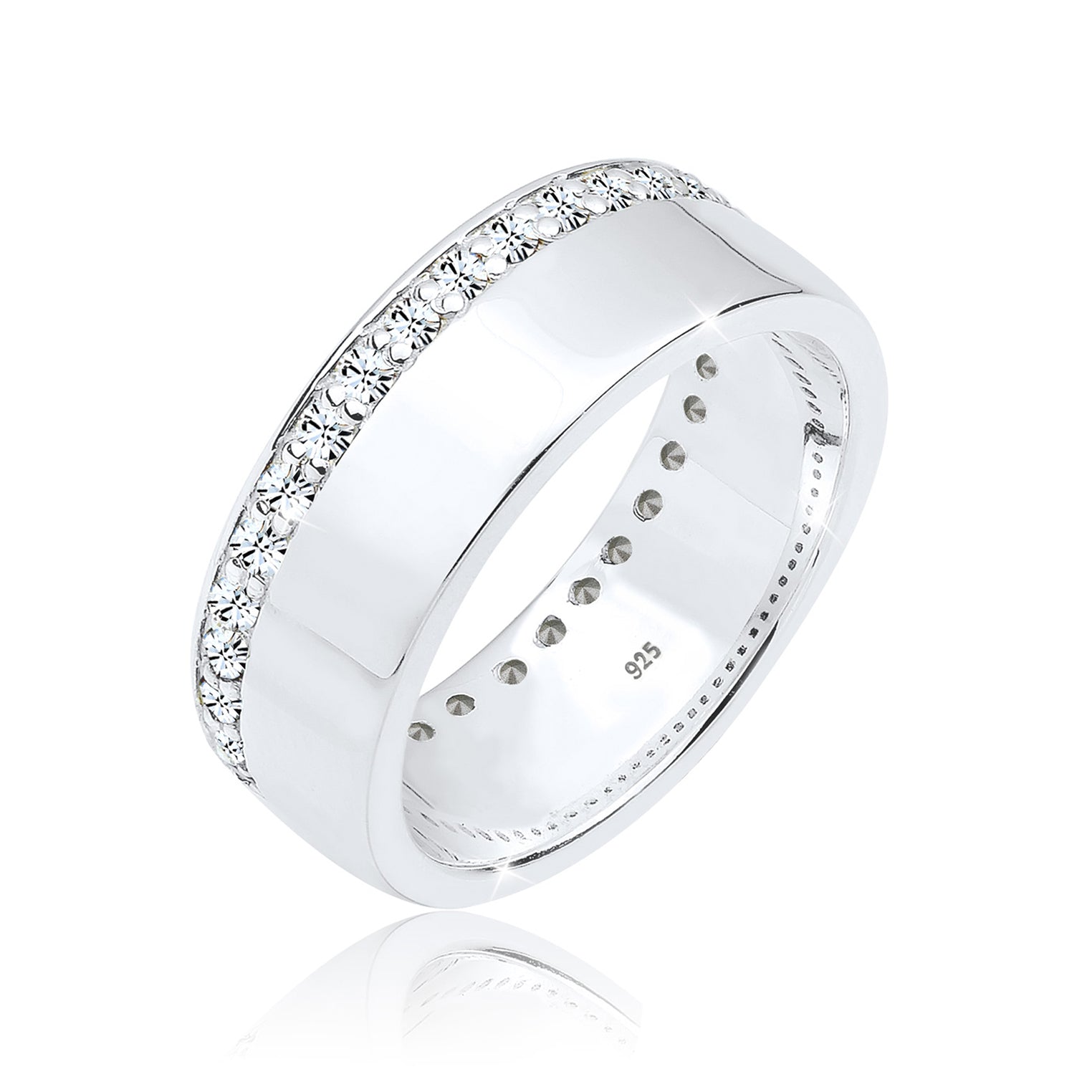 White Cincin Perhiasan Perak 925 Wanita Bandring Crystal