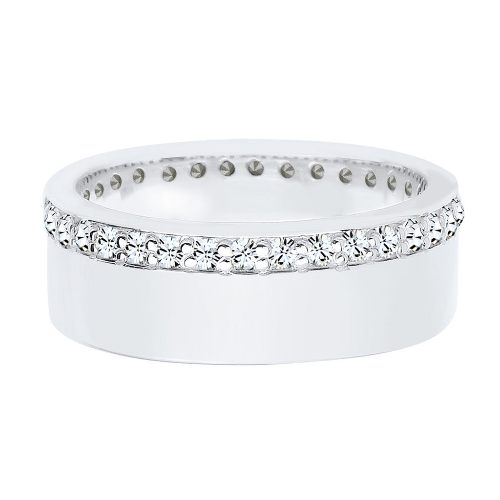 White Cincin Perhiasan Perak 925 Wanita Bandring Crystal