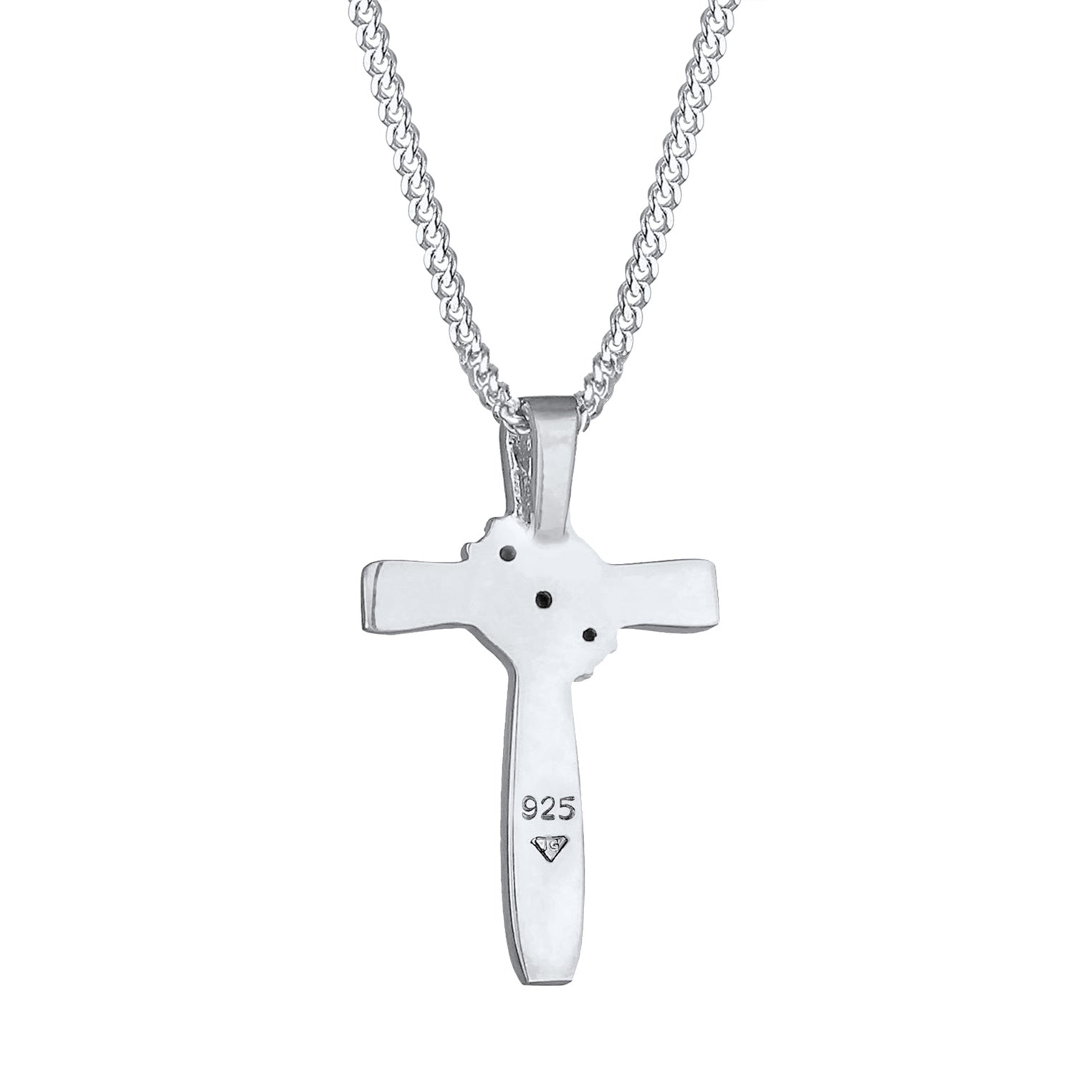 Silver Perhiasan Wanita Perak Asli - Silver Kalung  Cross Religion Crystals