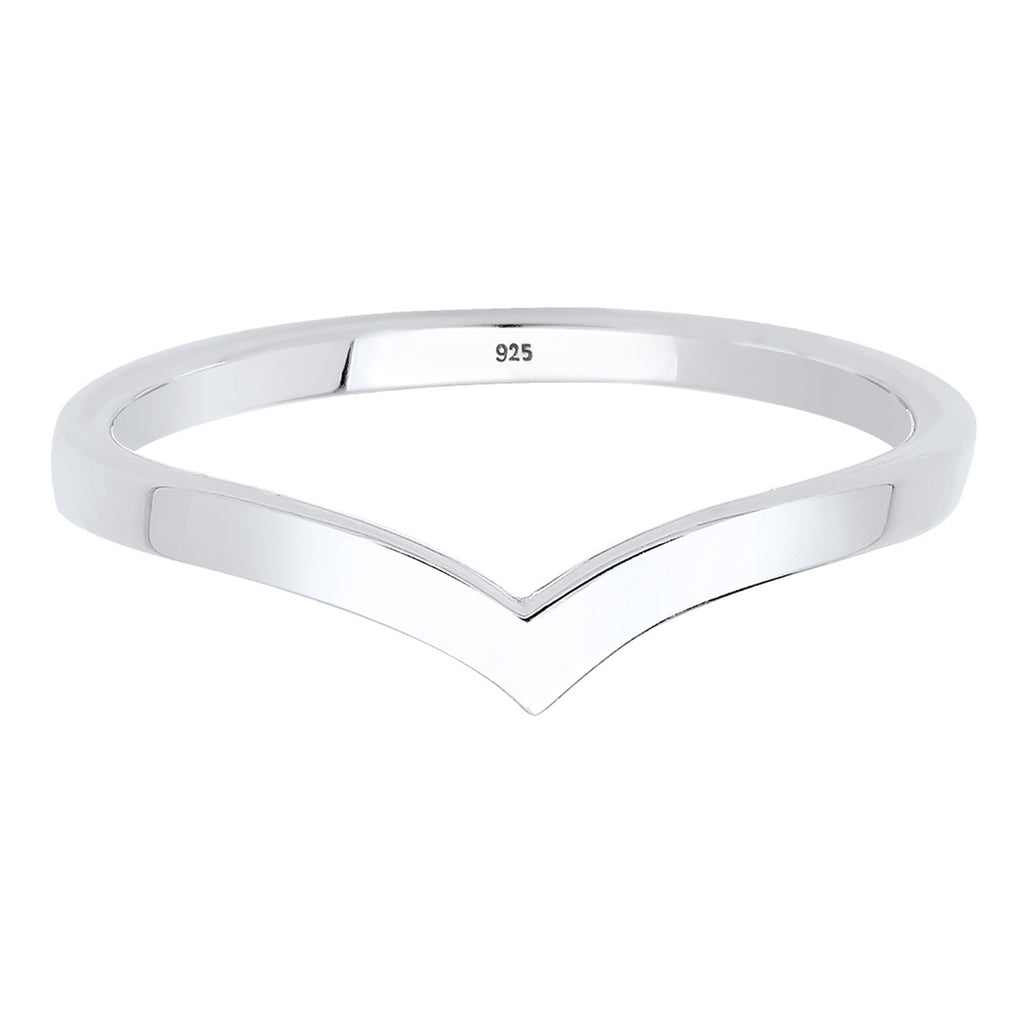 Silver Cincin Perhiasan Perak 925 Wanita V-Shape