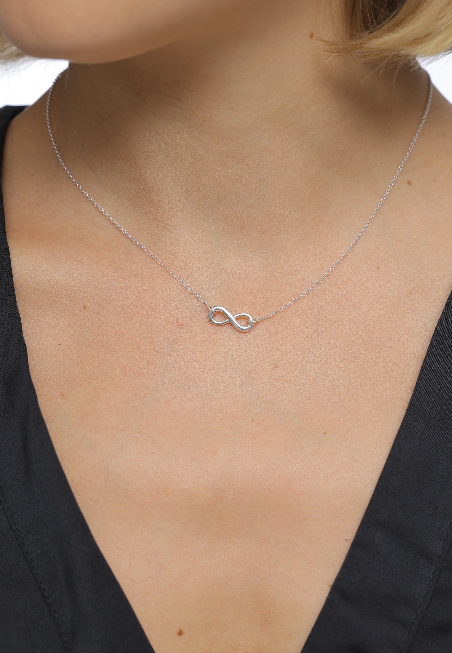 Silver Perhiasan Wanita Perak Asli - Silver Kalung  Infinity Symbol Eternity