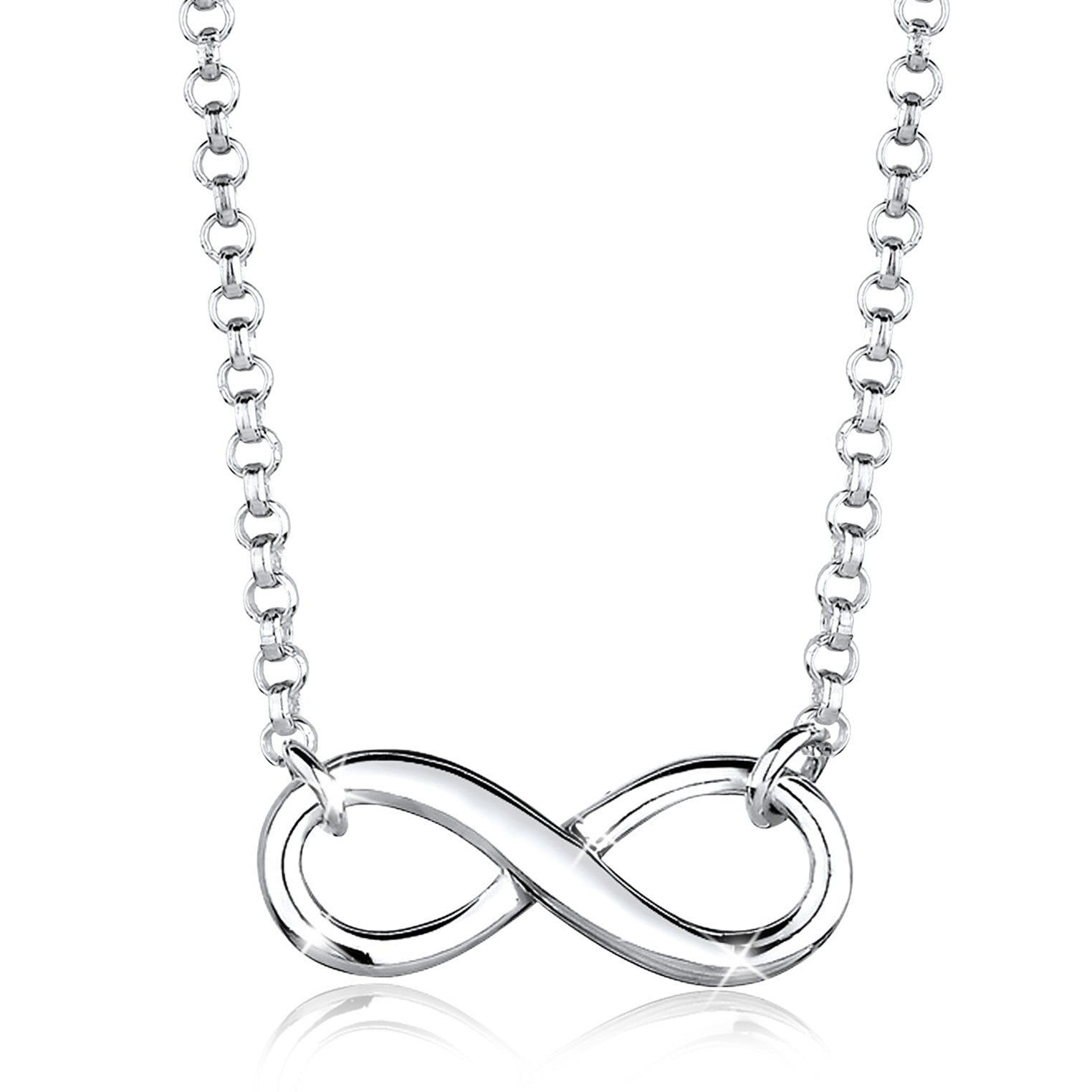 Silver Perhiasan Wanita Perak Asli - Silver Kalung  Infinity Symbol Eternity