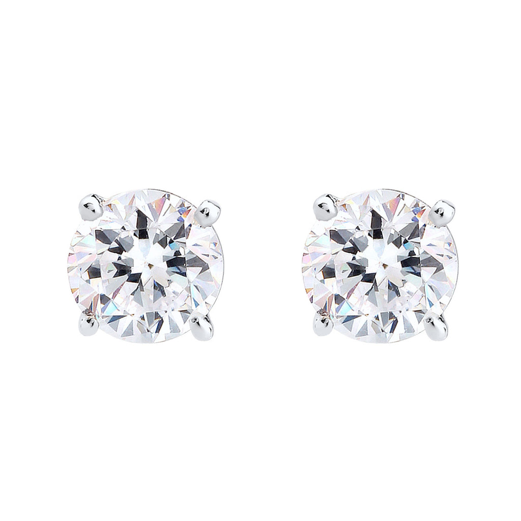 White Perhiasan Wanita Perak Asli - Silver Anting Classic Crystal