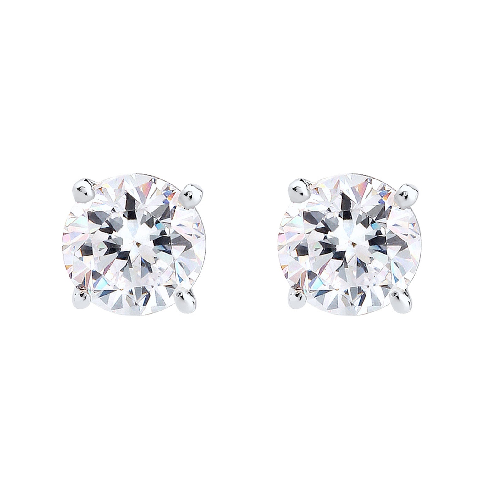 White Perhiasan Wanita Perak Asli - Silver Anting Classic Crystal