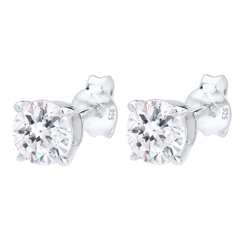 White Perhiasan Wanita Perak Asli - Silver Anting Classic Crystal