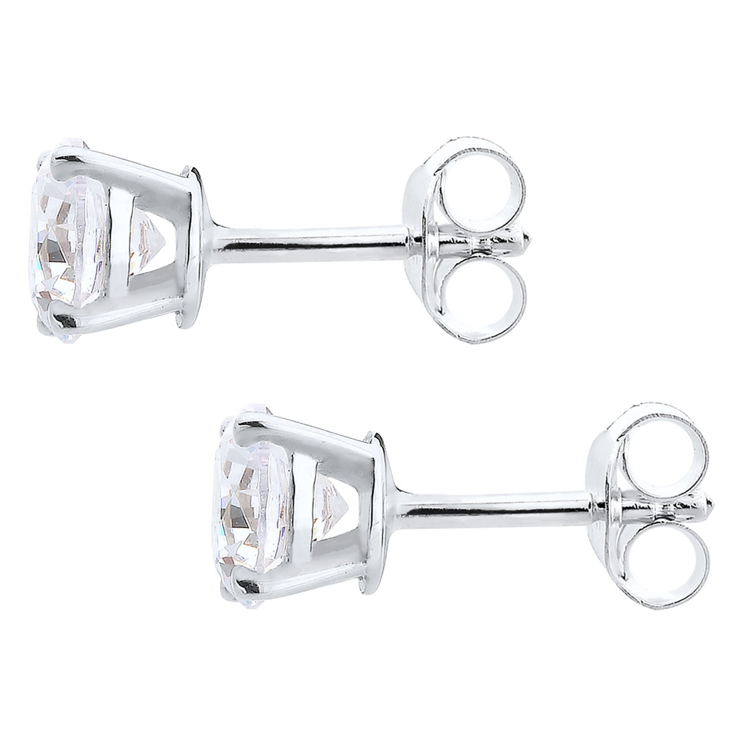White Perhiasan Wanita Perak Asli - Silver Anting Classic Crystal