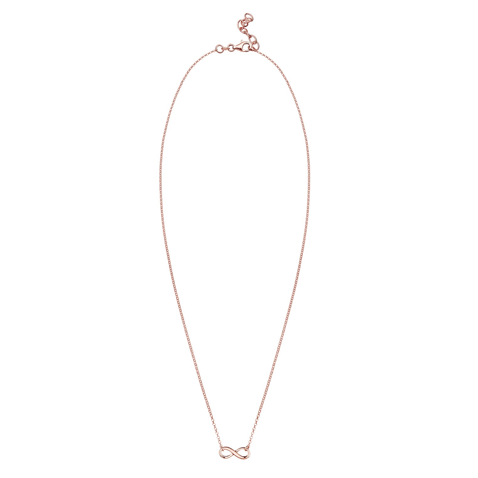 Rosegold Perhiasan Wanita Perak Asli - Silver Kalung  Infinity Symbol Eternity Lapis Rosegold