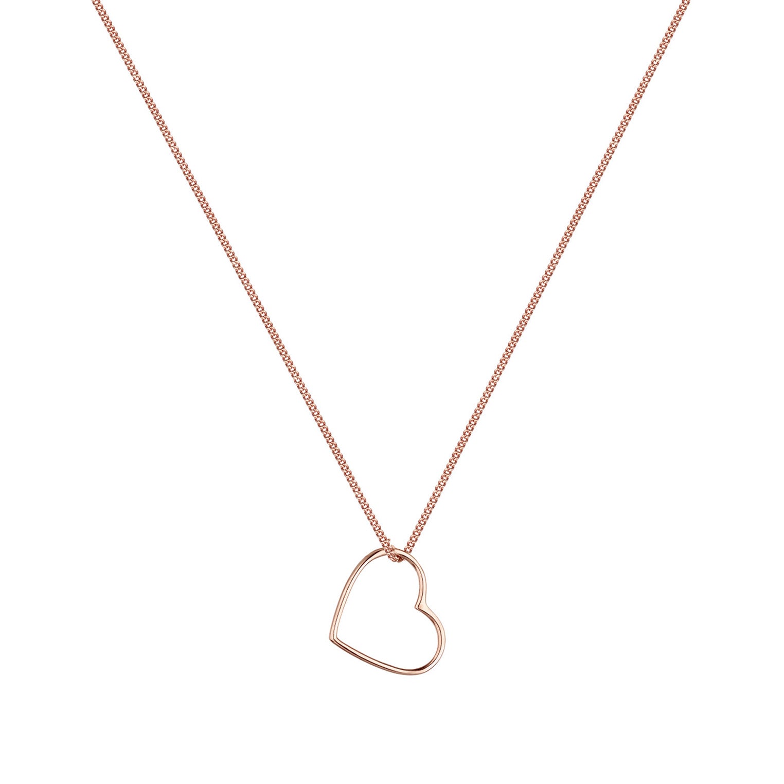 Rosegold Perhiasan Wanita Perak Asli - Silver Kalung Basic Heart Rosegold Plated
