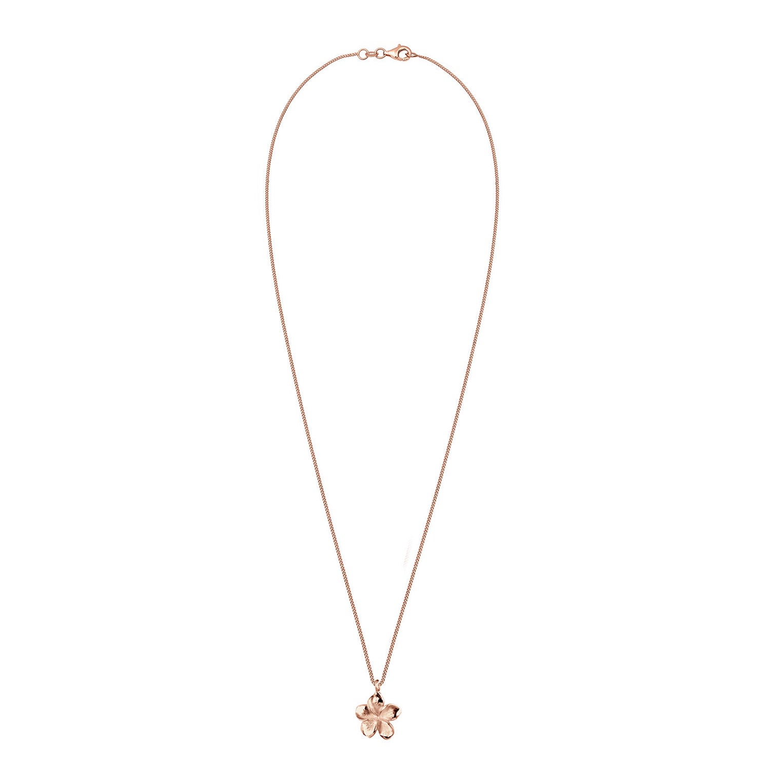 Rosegold Perhiasan Wanita Perak Asli - Silver Kalung Flower Frangipani Lapis Rosegold