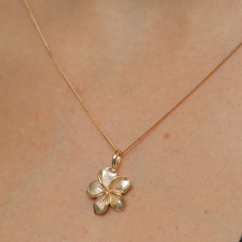 Rosegold - Elli | Frangipani Flower Necklace 925 Silver Rose Gold Plated