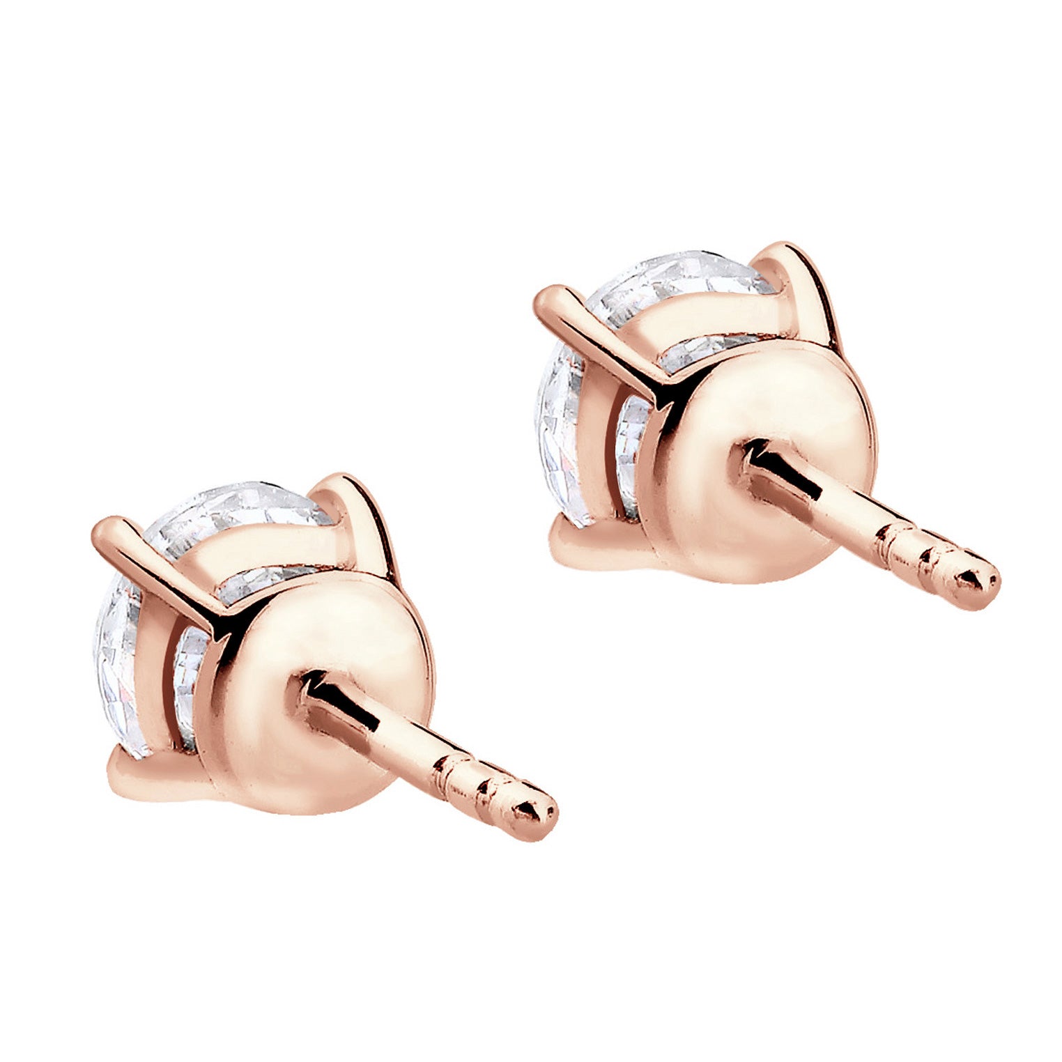 Rosegold Perhiasan Wanita Perak Asli - Silver Anting Classic Crystal Rosegold Plated
