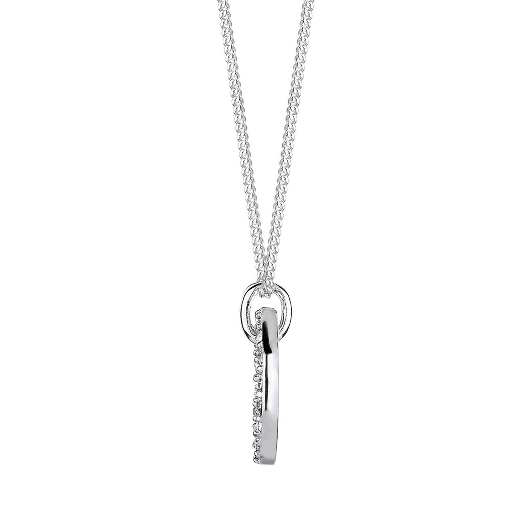 White Perhiasan Wanita Perak Asli - Silver Kalung   Geo Circle Crystals