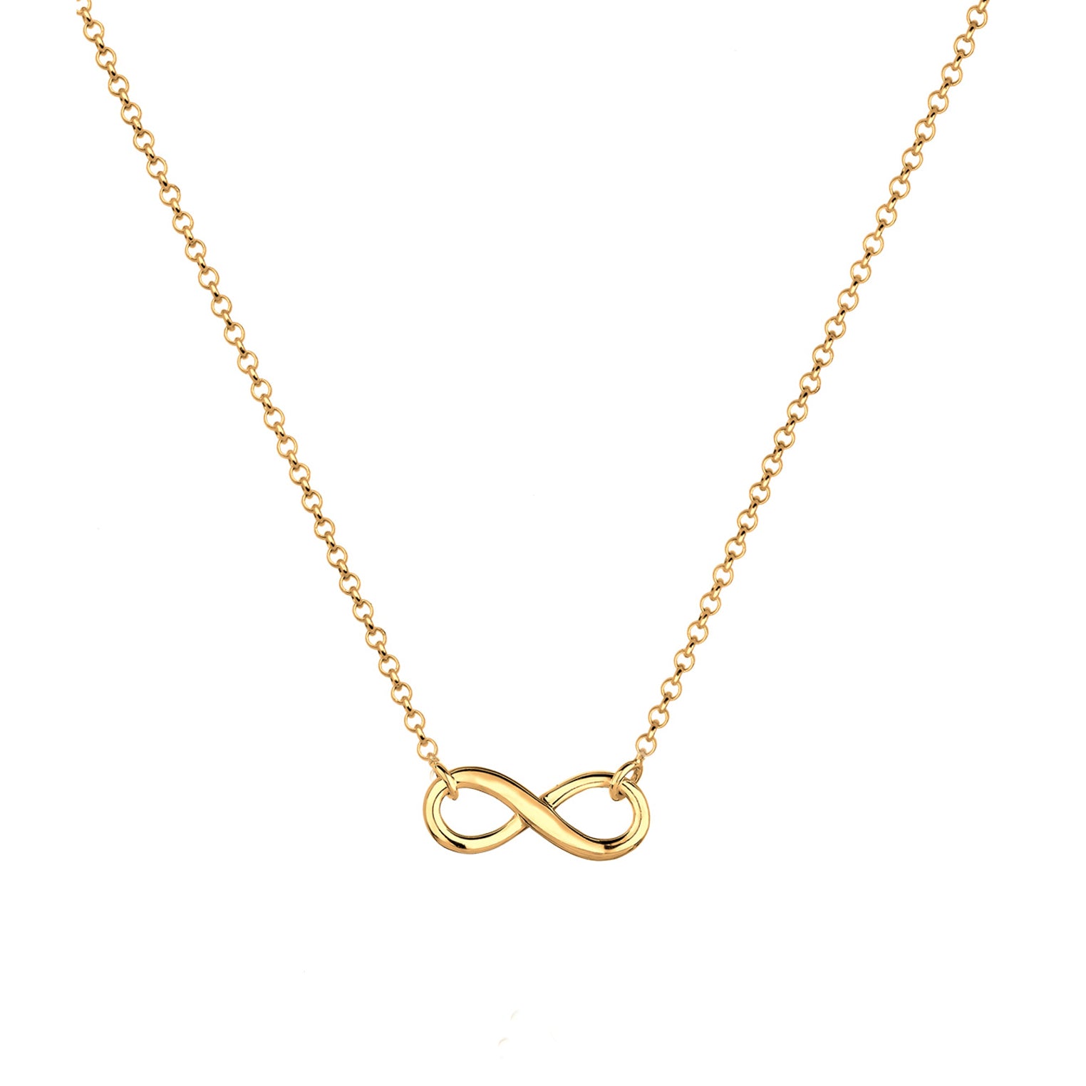 Gold Perhiasan Wanita Perak Asli - Silver Kalung  Infinity Lapis Emas