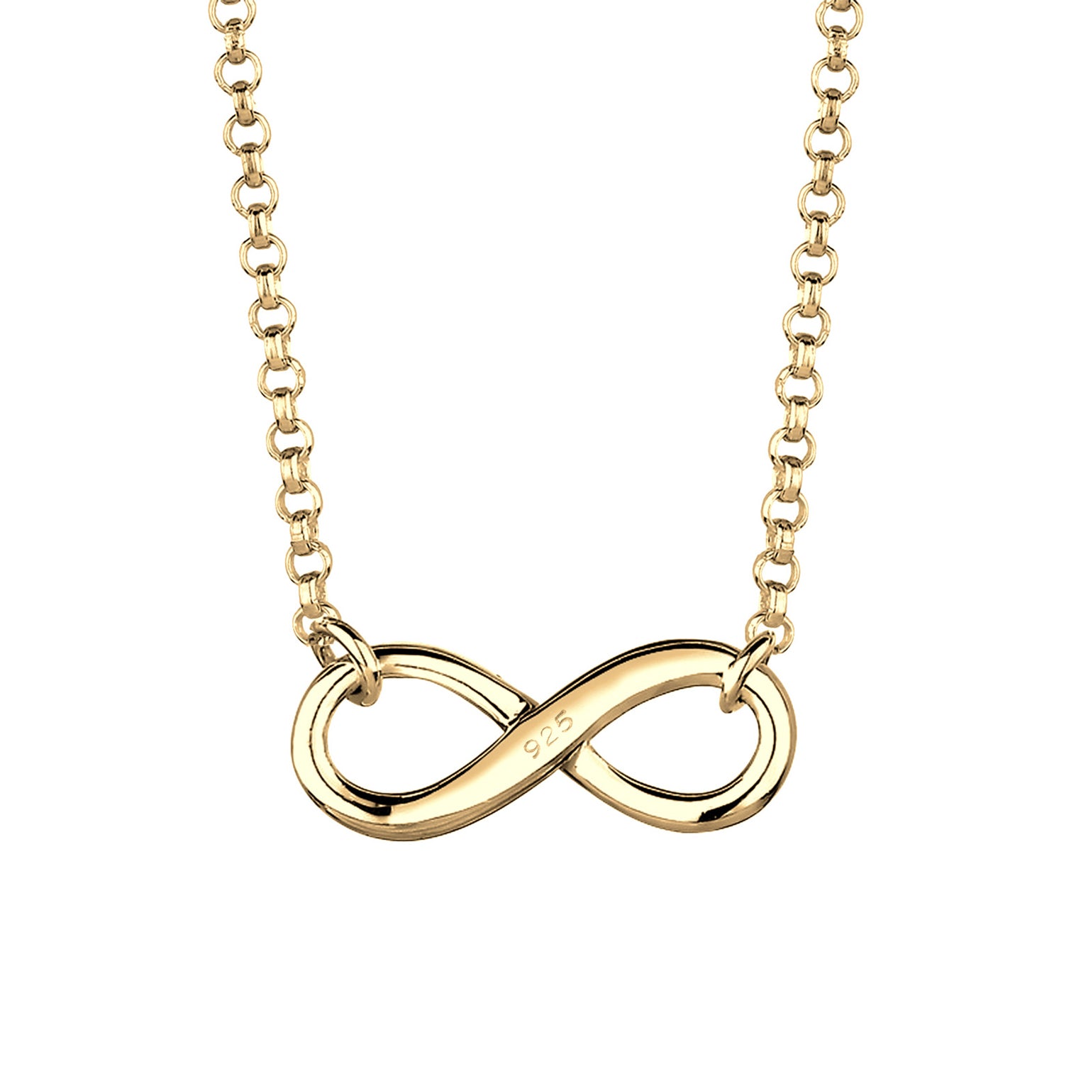 Gold Perhiasan Wanita Perak Asli - Silver Kalung  Infinity Lapis Emas