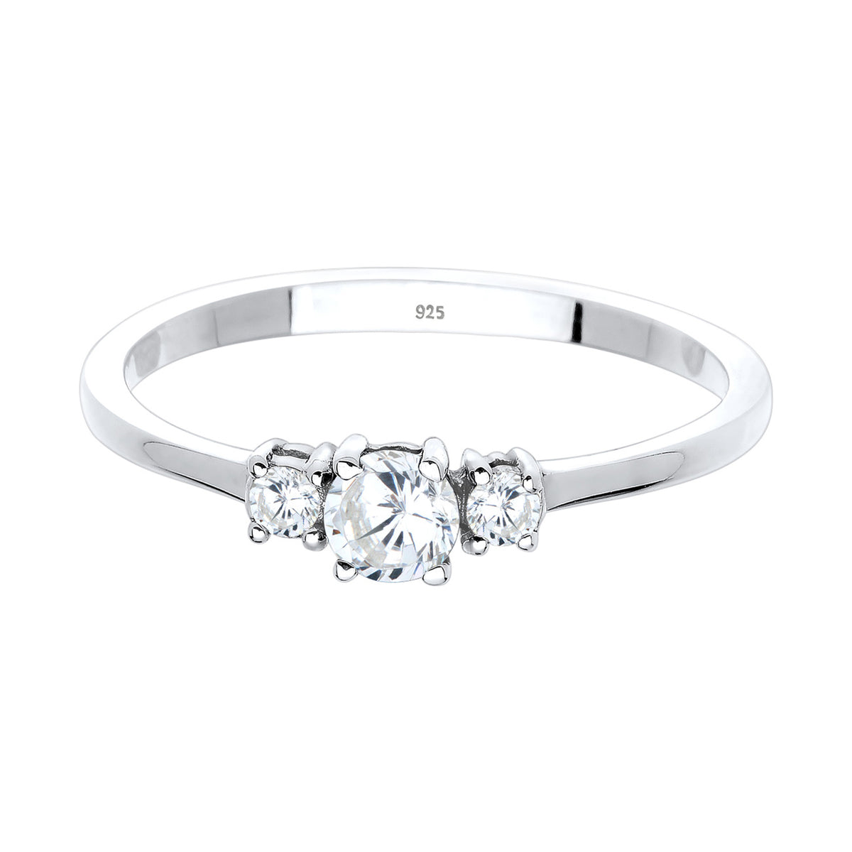 Sparkling Zirconia Engagement Ring 925 Silver