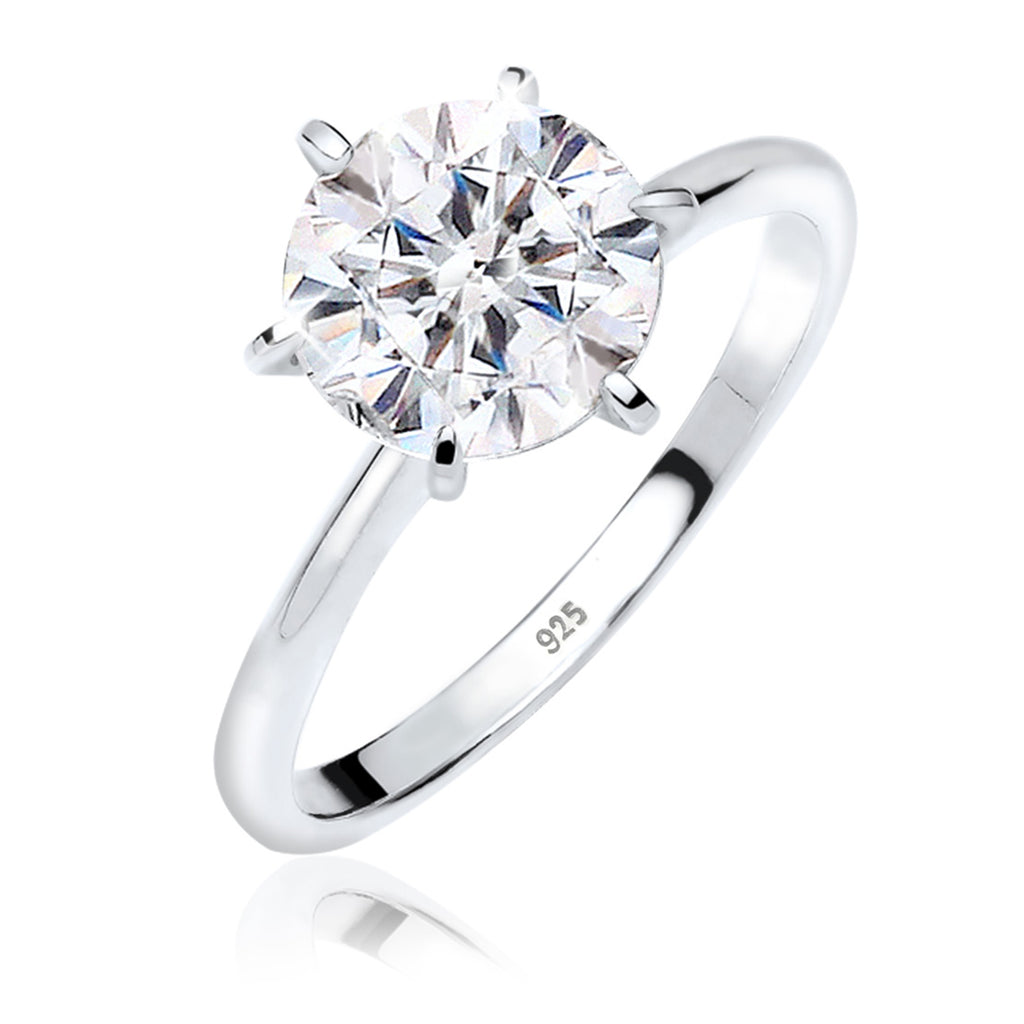 Crystal Engagement Ring 925 Silver – Embellished with Crystals by Swarovski®
