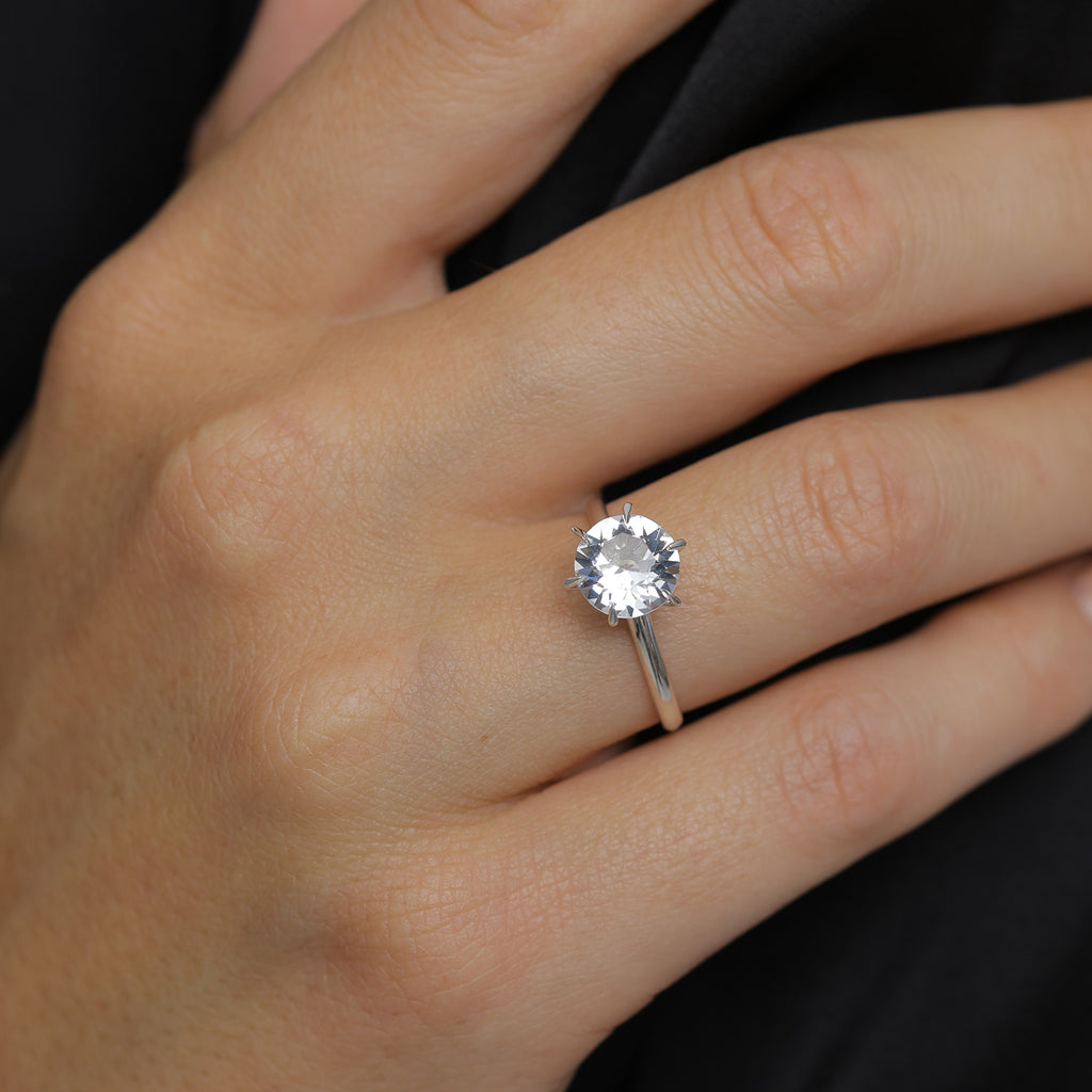 Silver Cincin Perhiasan Perak 925 Wanita Engagement Crystal