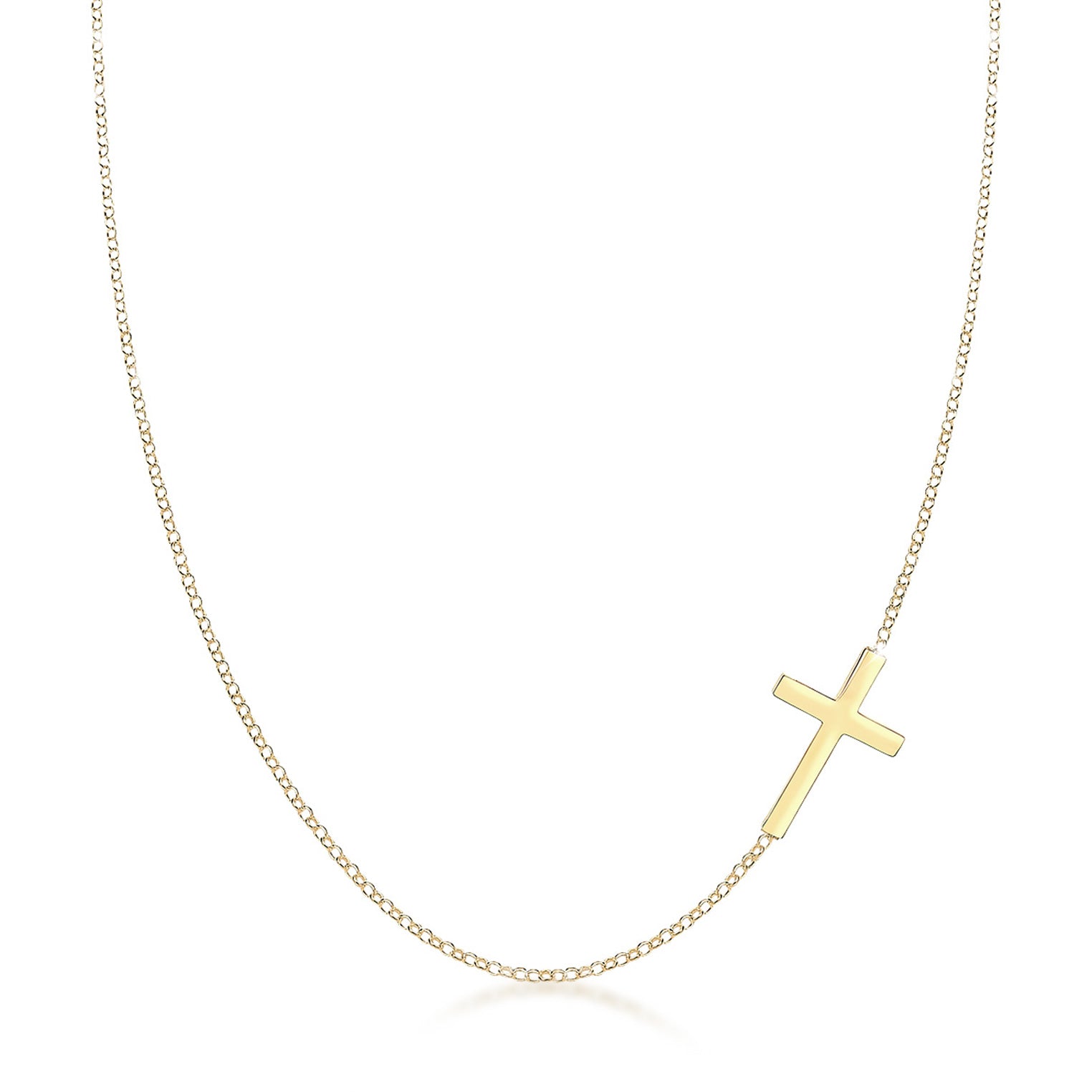 Gold Perhiasan Wanita Perak Asli - Silver Kalung  Cross Religion Basic Lapis Emas