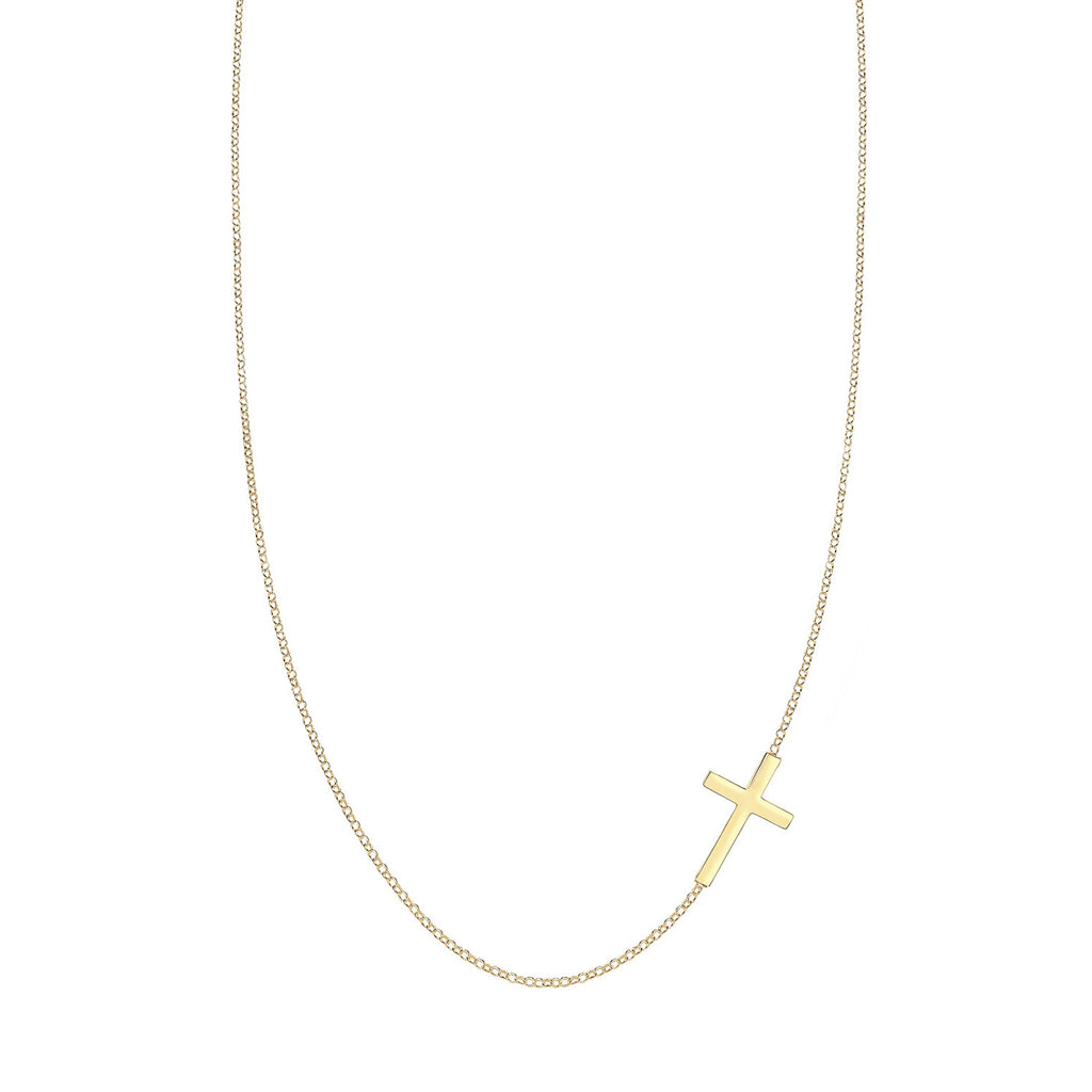 Gold Perhiasan Wanita Perak Asli - Silver Kalung  Cross Religion Basic Lapis Emas