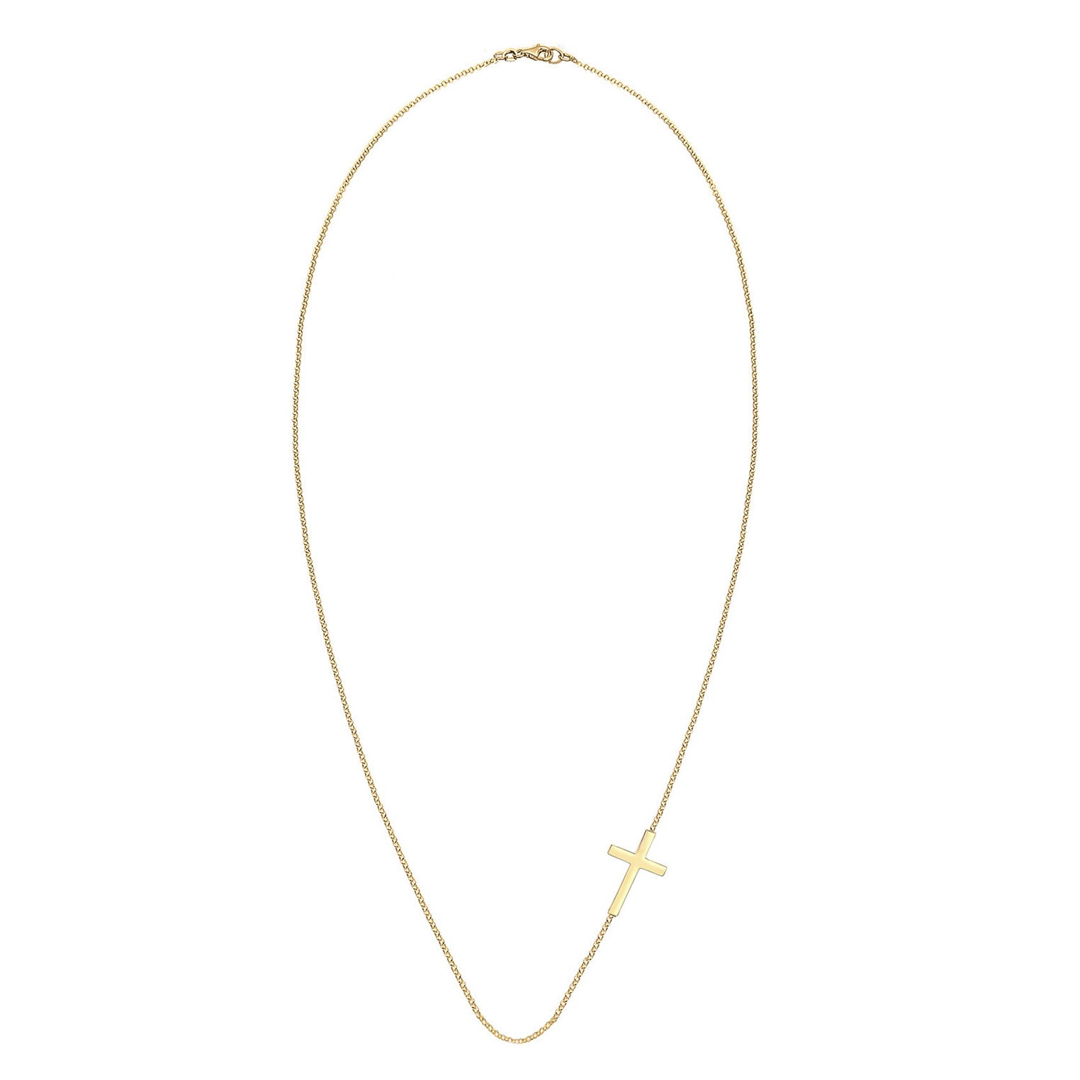 Gold Perhiasan Wanita Perak Asli - Silver Kalung  Cross Religion Basic Lapis Emas