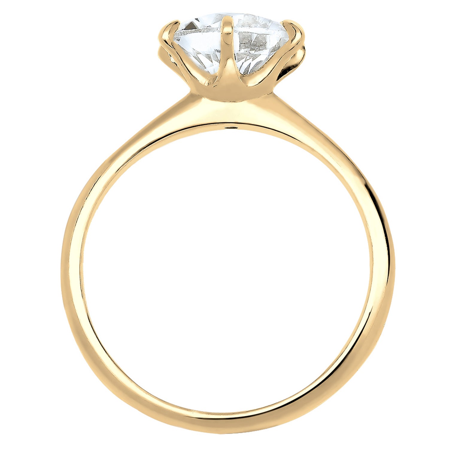 Gold Perhiasan Wanita Perak Asli - Silver Cincin Crystal Gold Plated