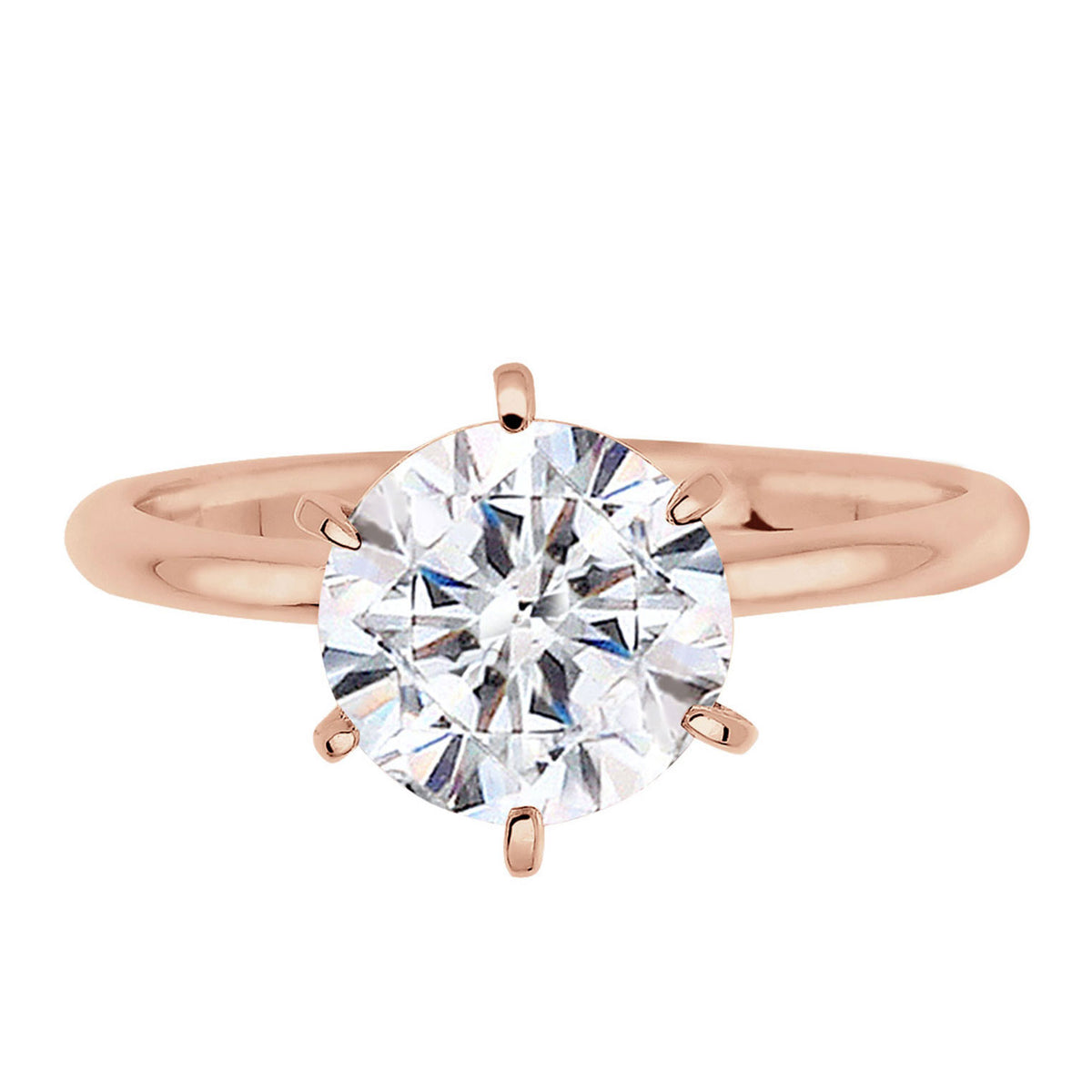 Rosegold - Elli | Crystal Engagement Ring 925 Silver Rosegold Plated – Embellished with Crystals by Swarovski®