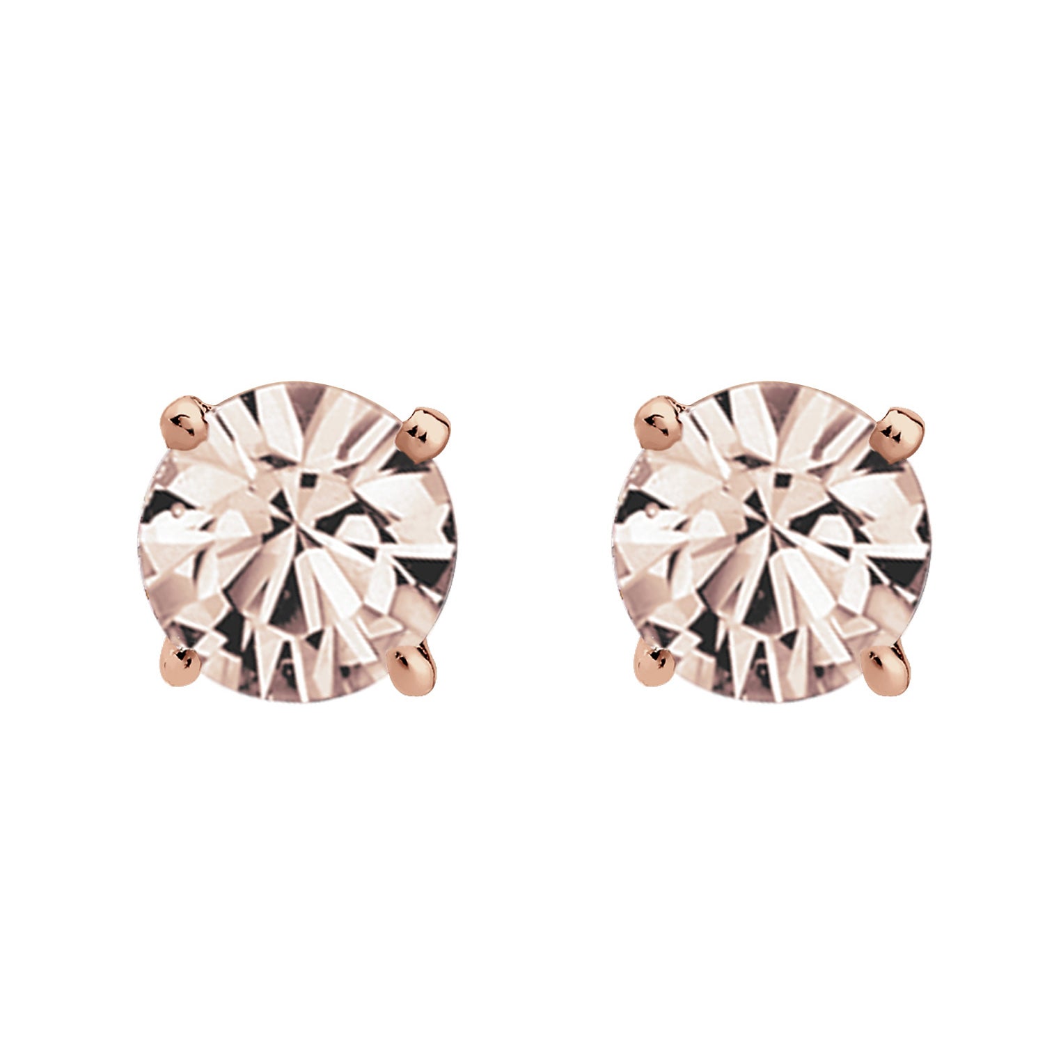 Rose Perhiasan Wanita Perak Asli - Silver Anting Classic Rose Crystal Rosegold Plated