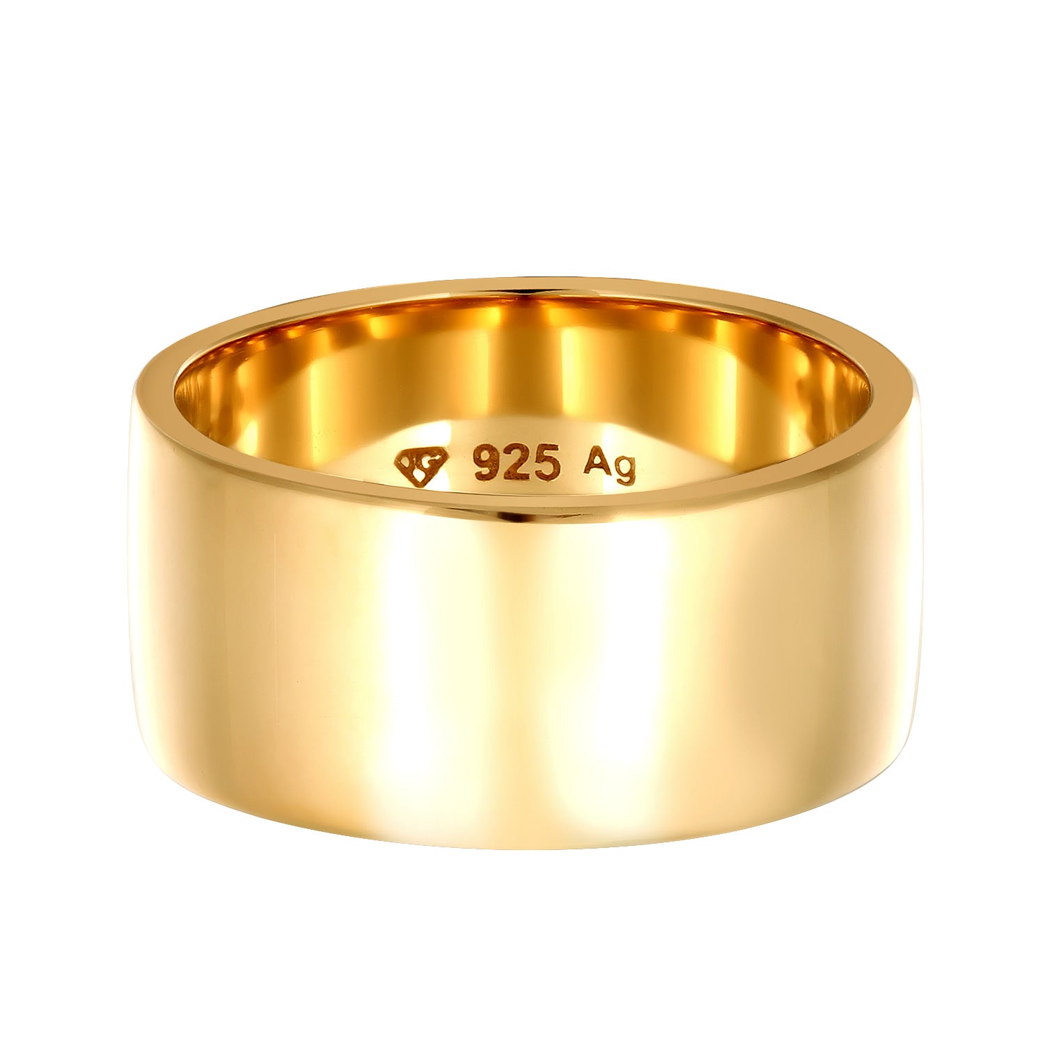 Gold Perhiasan Wanita Perak Asli - Silver Cincin Basic Stacking Gold Plated