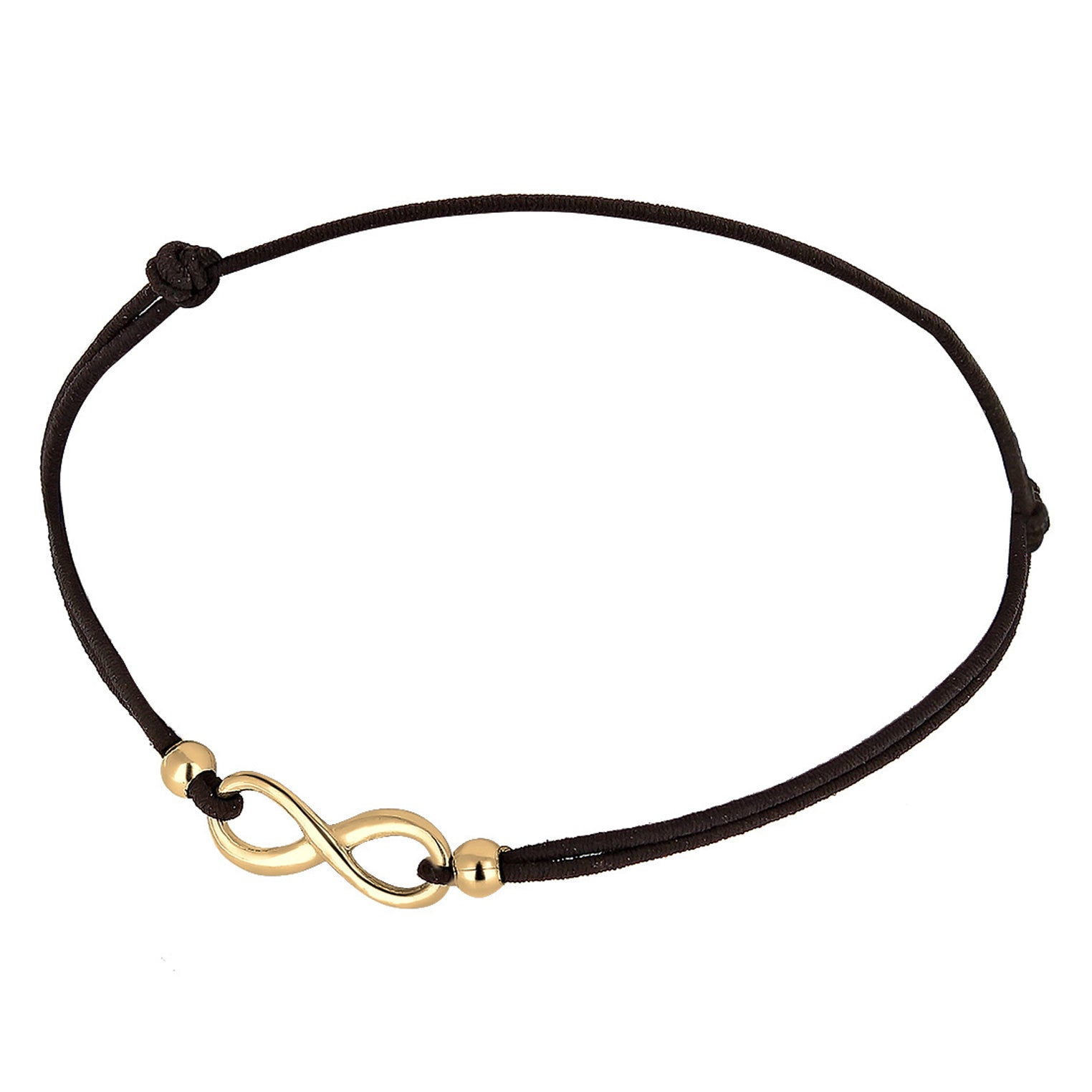 Gold Perhiasan Wanita Perak Asli - Silver Gelang Elastic Rubber Band Infinity Gold Plated