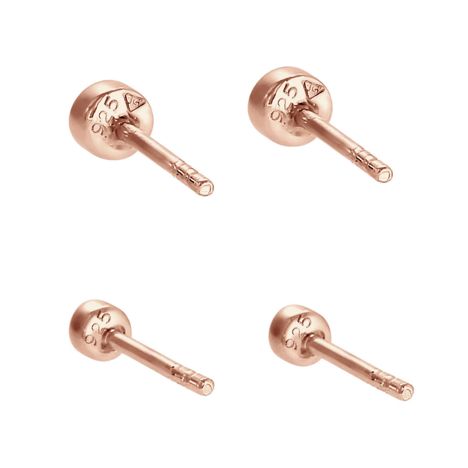 Rosegold Perhiasan Wanita Perak Asli - Silver Anting Set Classic Crystal Rosegold Plated