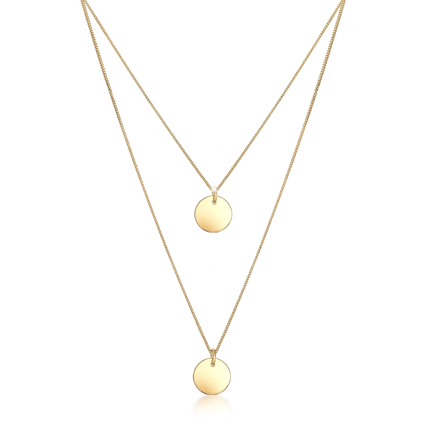 Gold Perhiasan Wanita Perak Asli - Silver Kalung  Platelet 2-Layer Lapis Emas