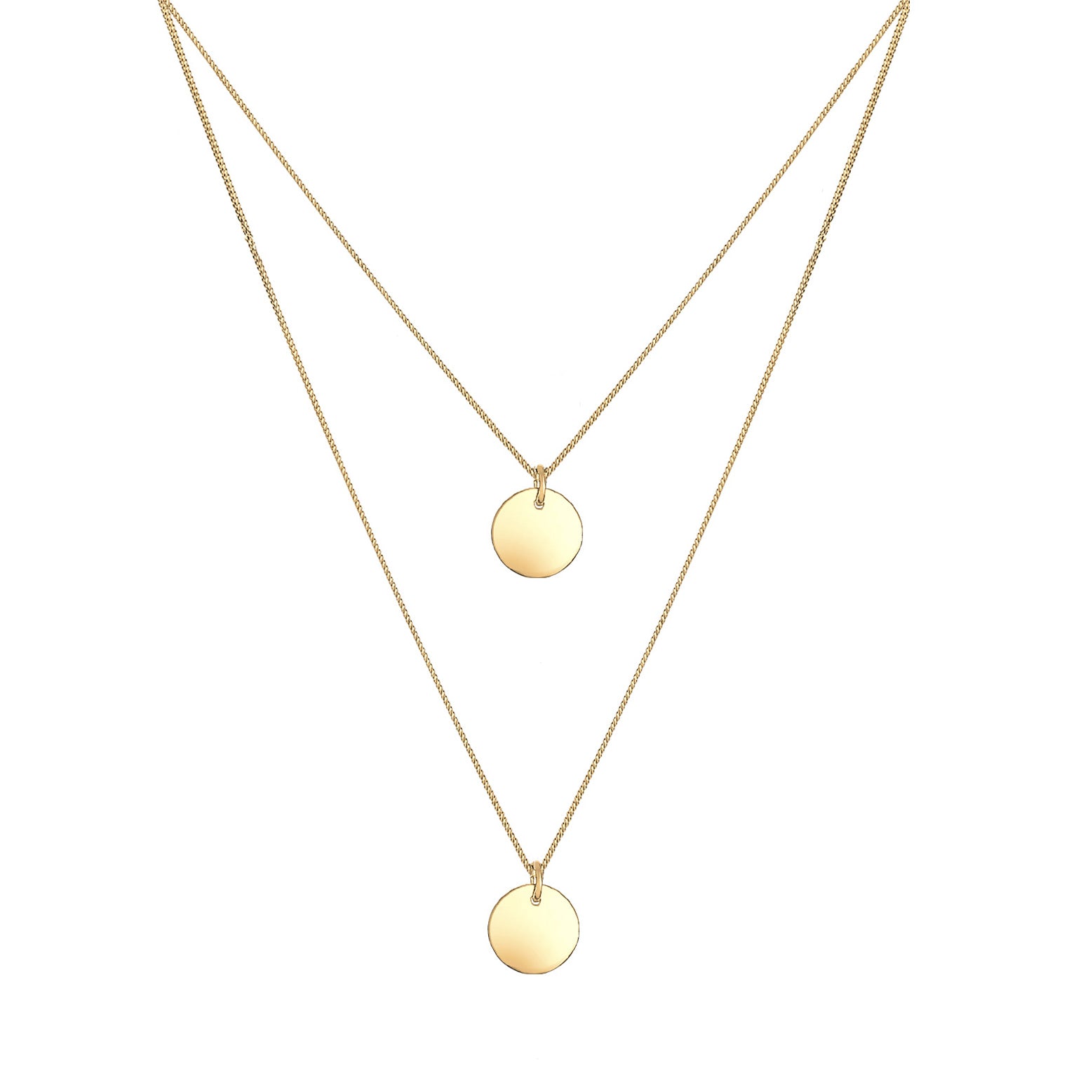 Gold Perhiasan Wanita Perak Asli - Silver Kalung  Platelet 2-Layer Lapis Emas