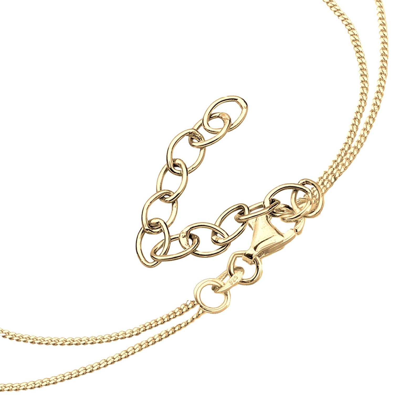 Gold Perhiasan Wanita Perak Asli - Silver Kalung  Platelet 2-Layer Lapis Emas