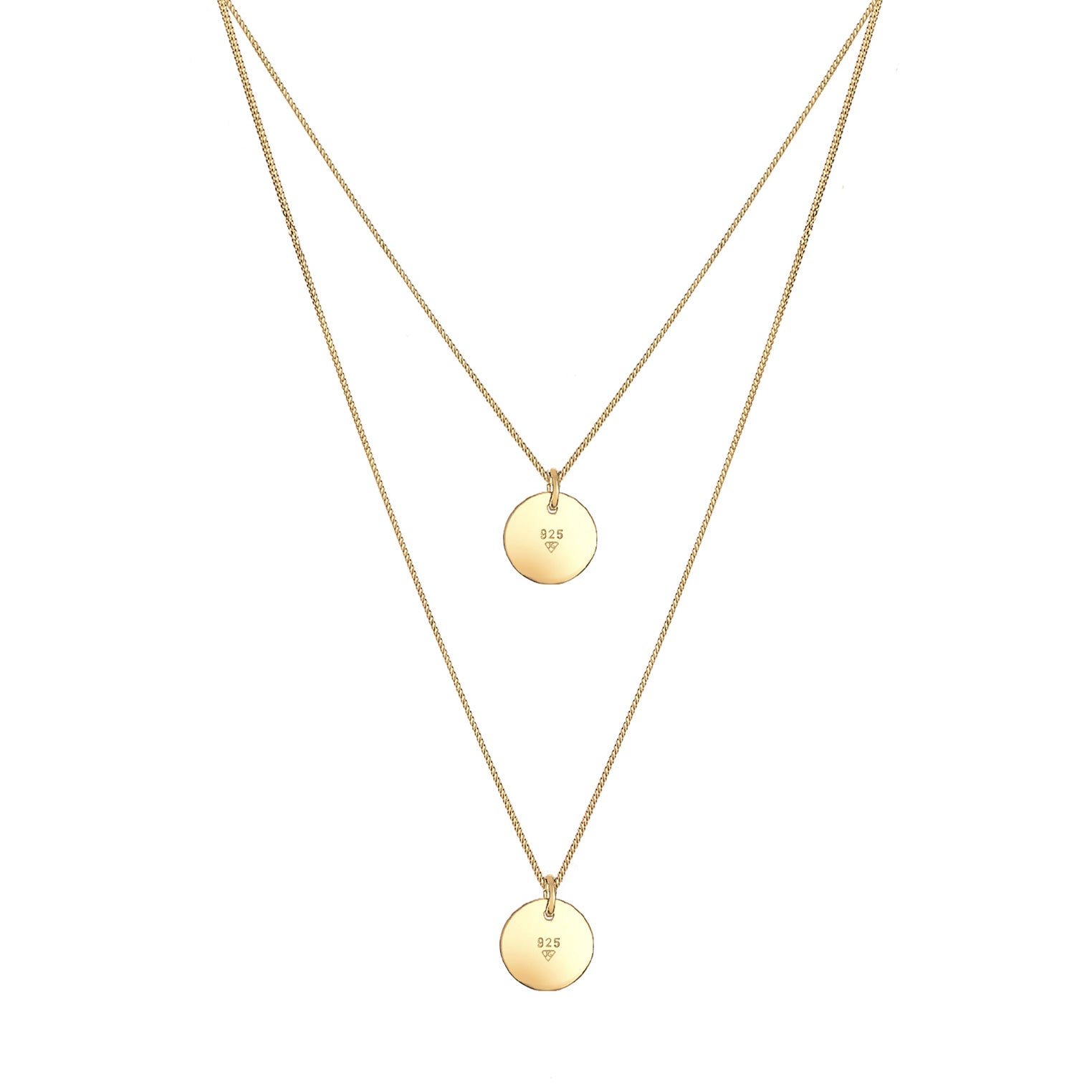Gold Perhiasan Wanita Perak Asli - Silver Kalung  Platelet 2-Layer Lapis Emas