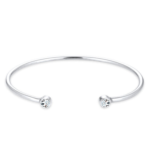 White Gelang Perhiasan Perak 925 Wanita Bangle Basic Crystals White