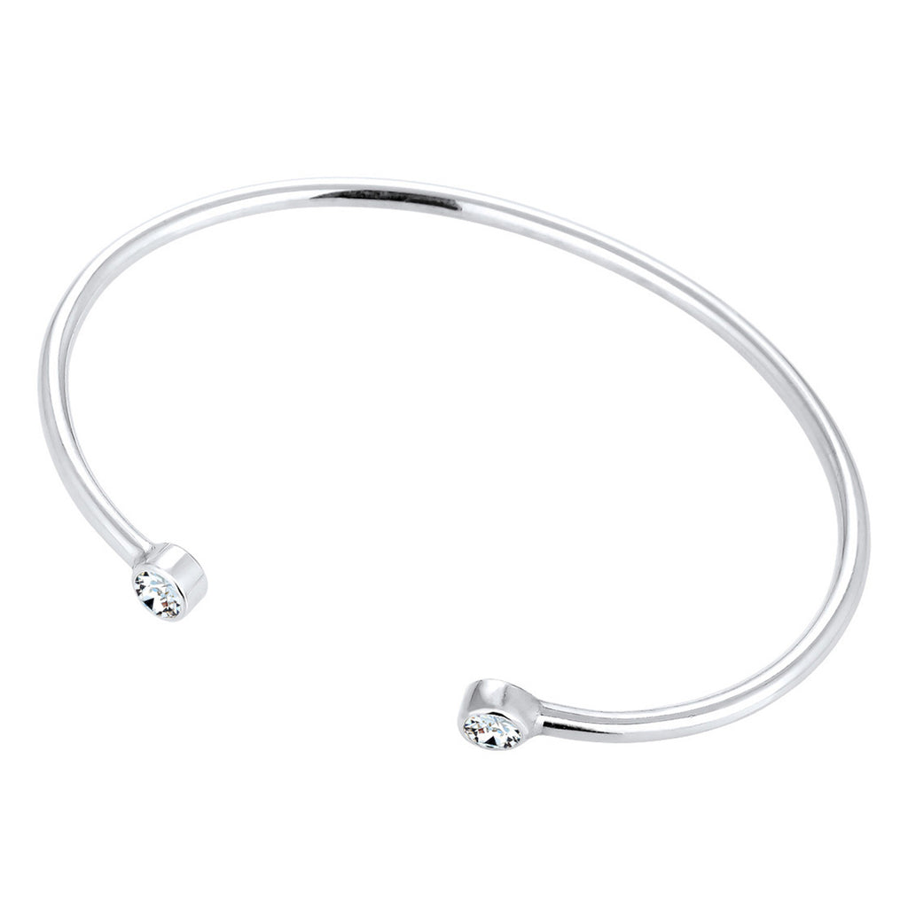 White Gelang Perhiasan Perak 925 Wanita Bangle Basic Crystals White