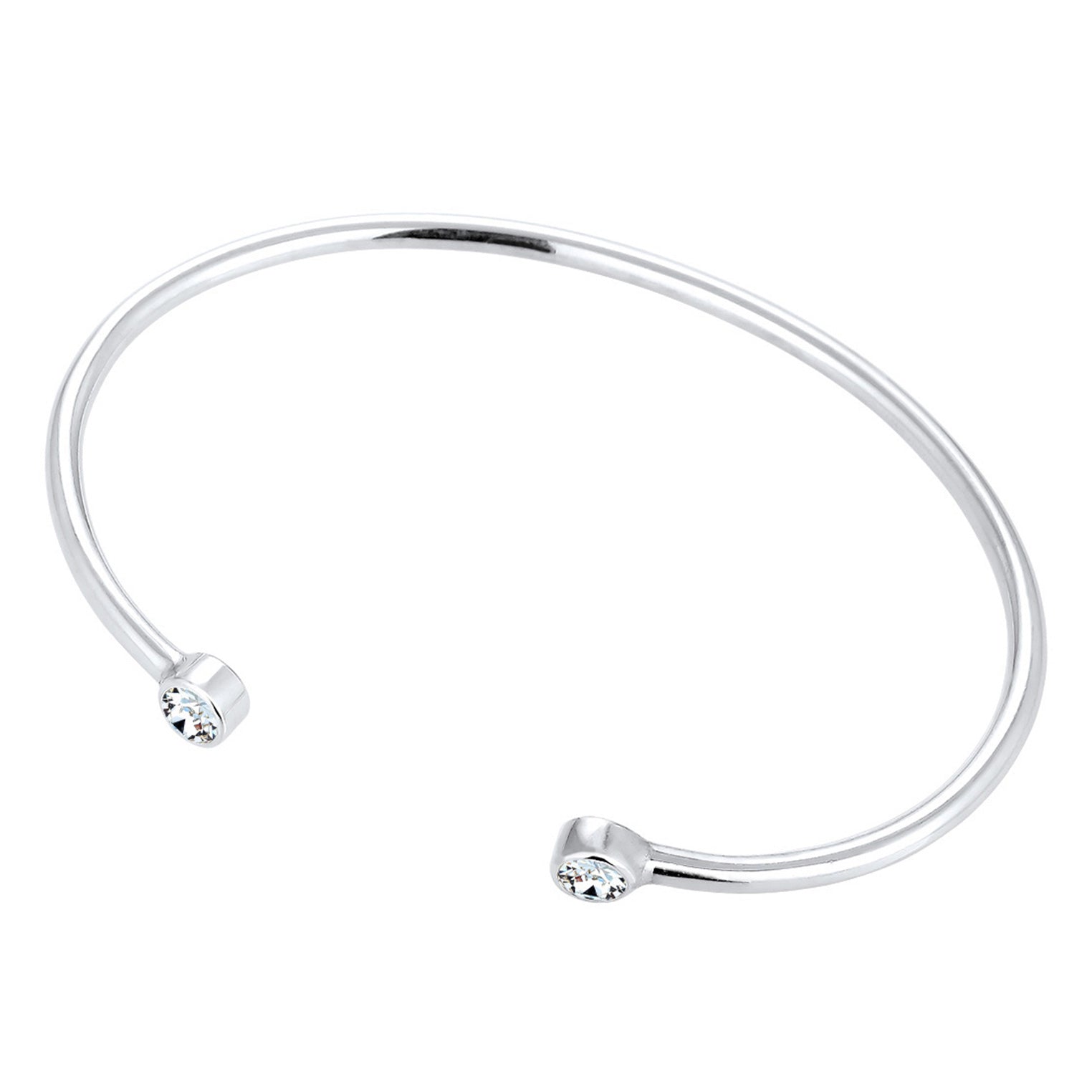 White Gelang Perhiasan Perak 925 Wanita Bangle Basic Crystals White