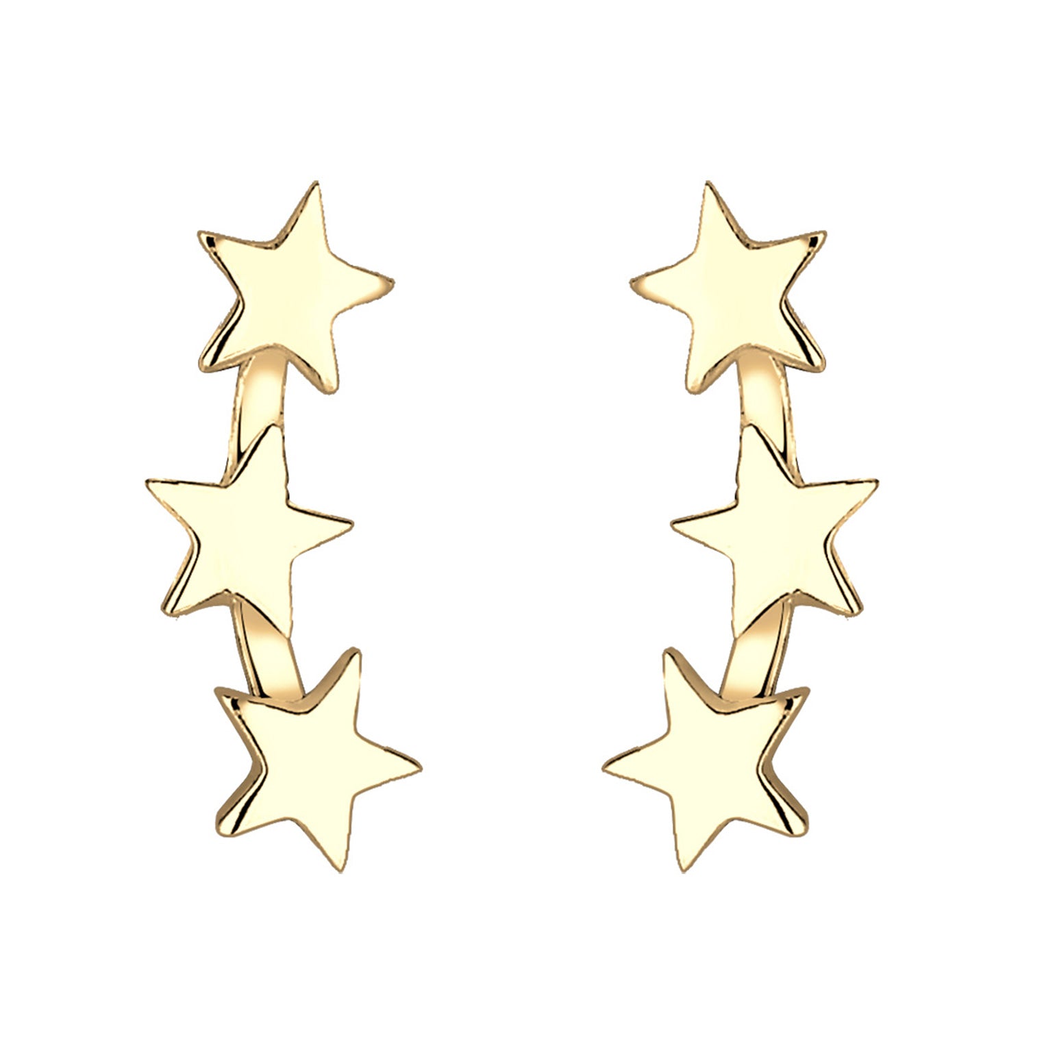 Gold Perhiasan Wanita Perak Asli - Silver Anting Stars Astro Filigree Gold Plated