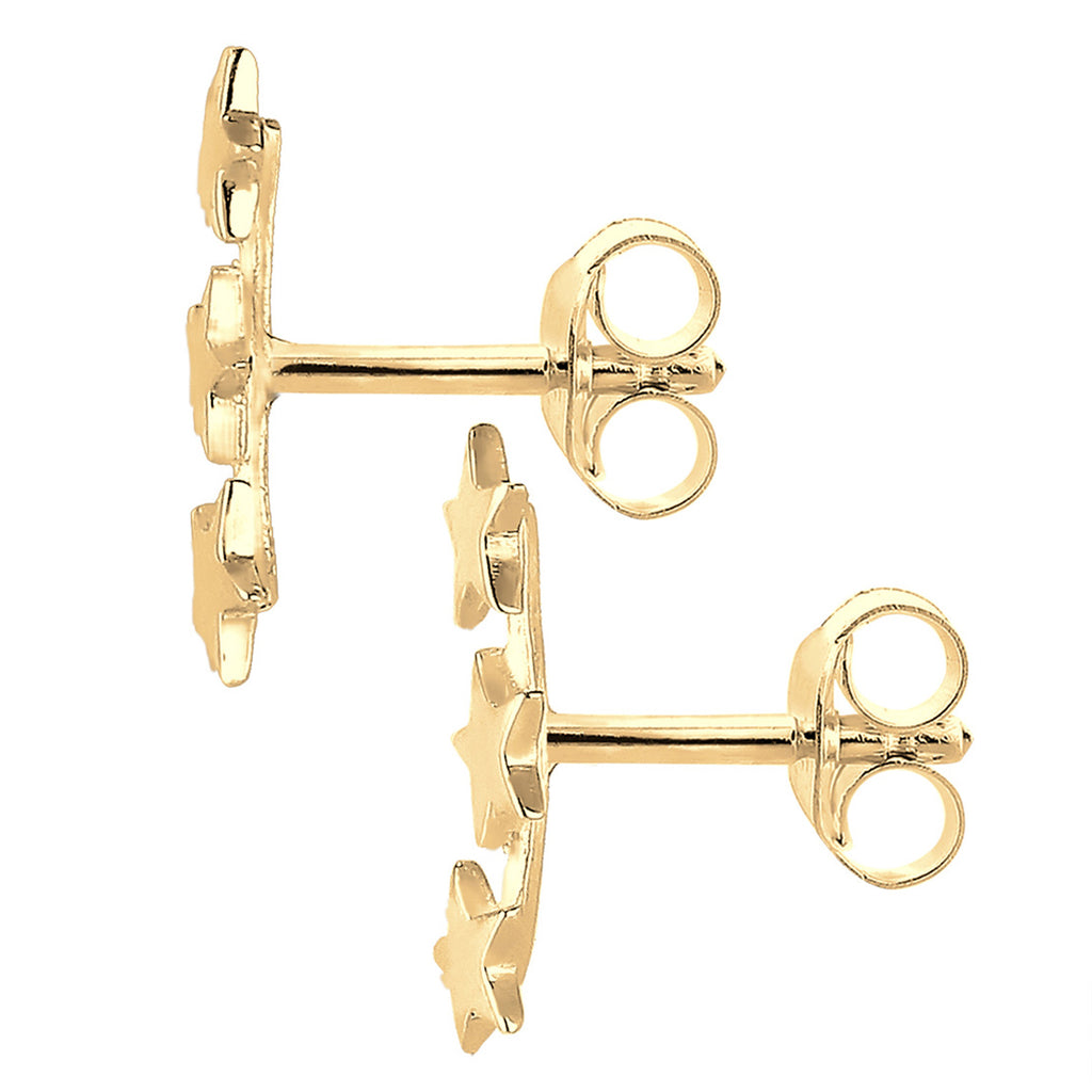 Gold Perhiasan Wanita Perak Asli - Silver Anting Stars Astro Filigree Gold Plated