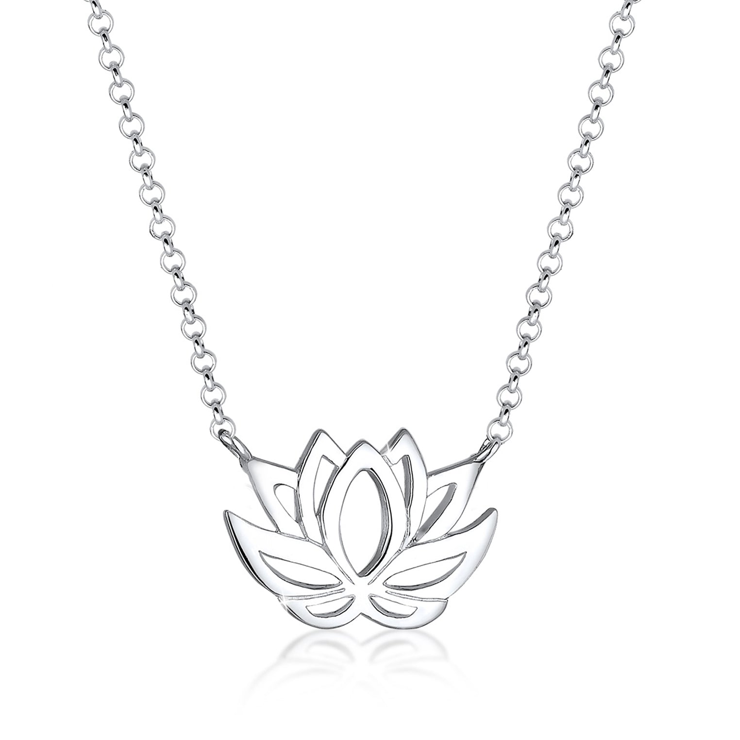 Silver Perhiasan Wanita Perak Asli - Silver Kalung  Lotus Flower