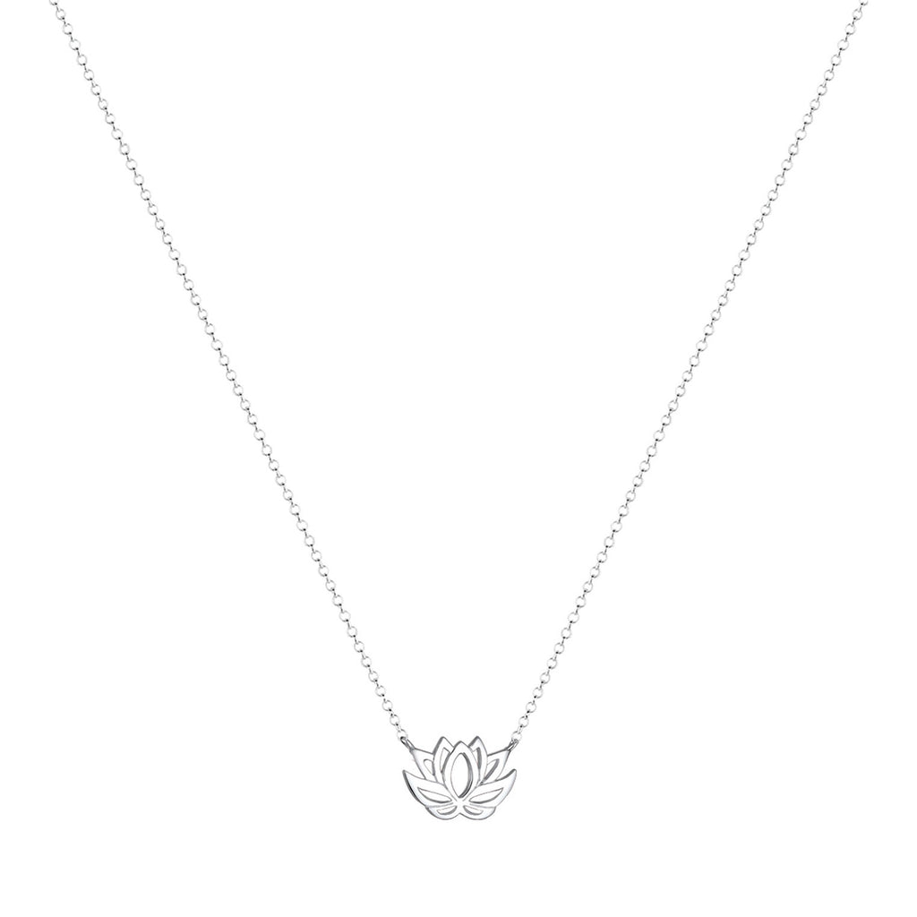 Silver Perhiasan Wanita Perak Asli - Silver Kalung  Lotus Flower