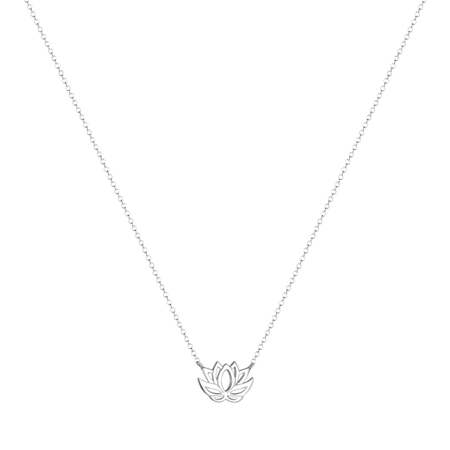 Silver Perhiasan Wanita Perak Asli - Silver Kalung  Lotus Flower